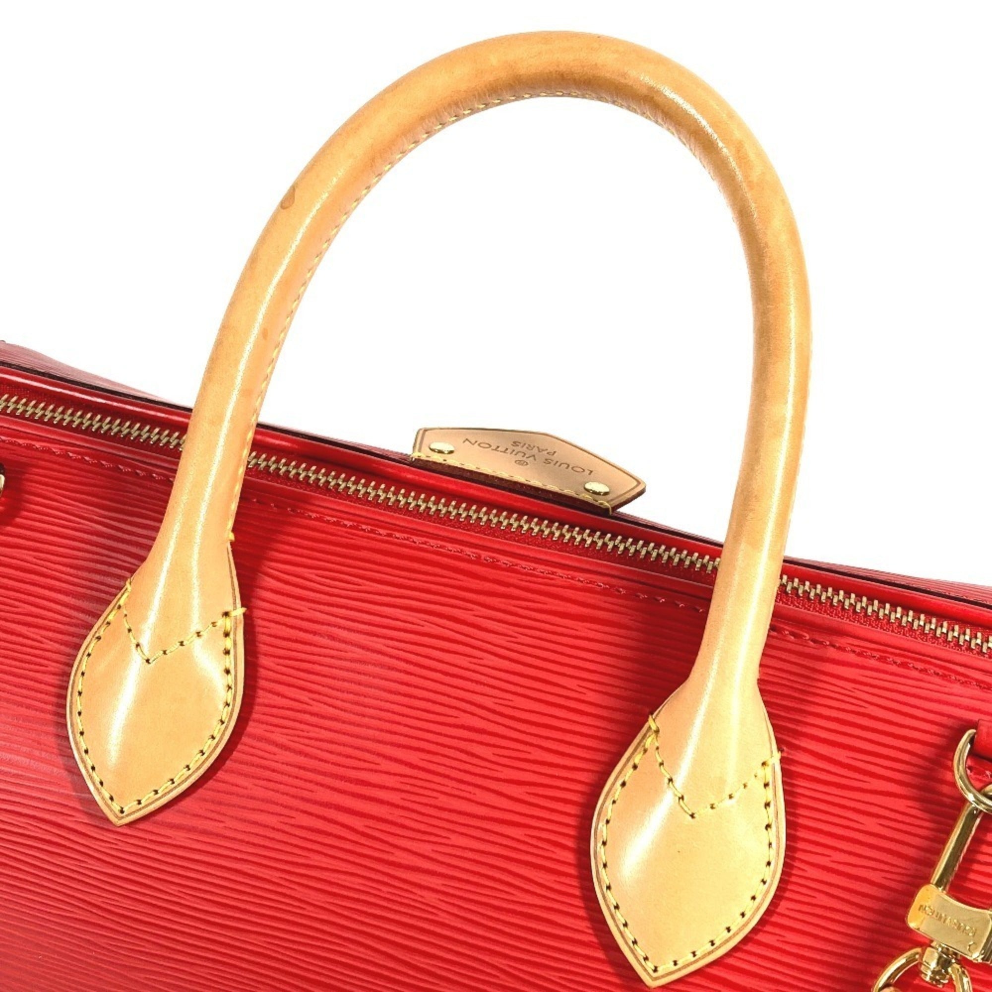 Louis Vuitton Red Color Epi Leather Boston Bag Handbag Shoulder Bag (Pre-Owned)