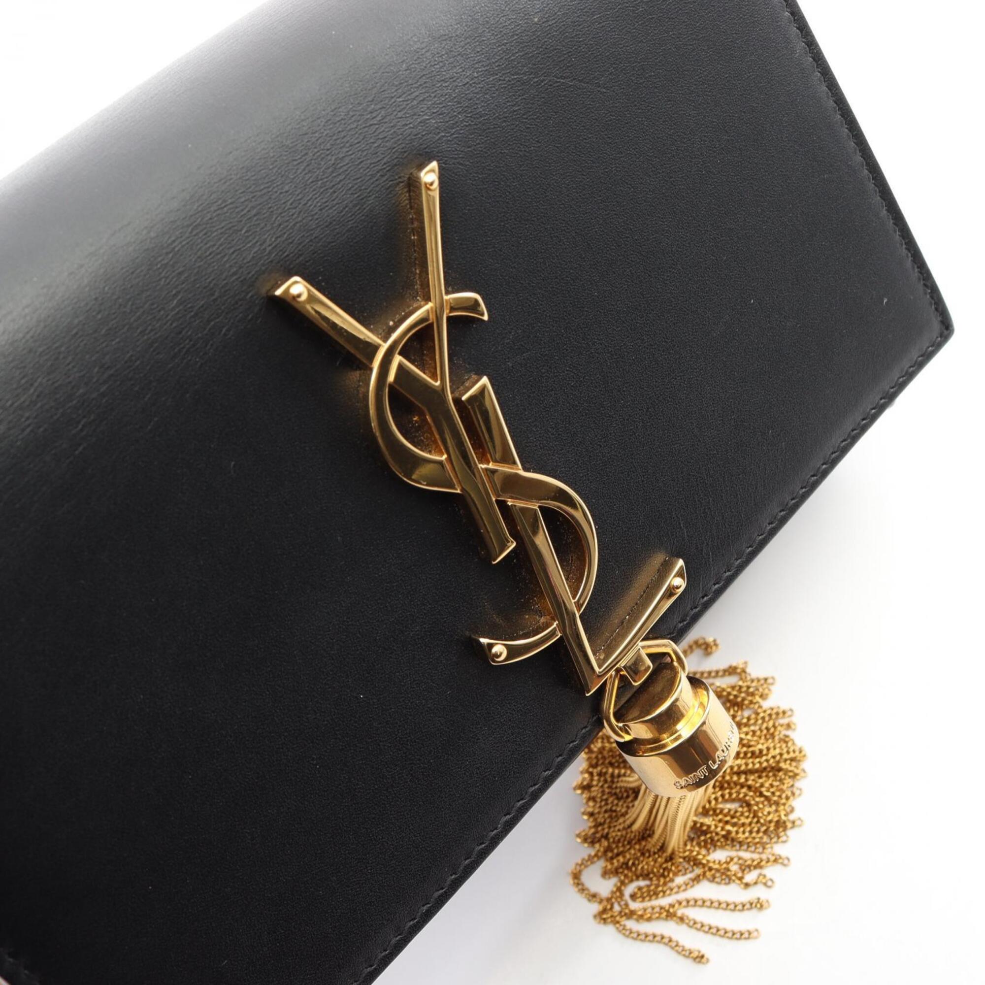 Saint Laurent Black Leather Handbag Shoulder Bag (Pre-Owned)