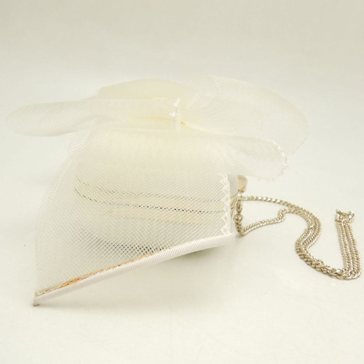 Jimmy Choo Off-White Satin Clutch Bag (Pre-Owned)