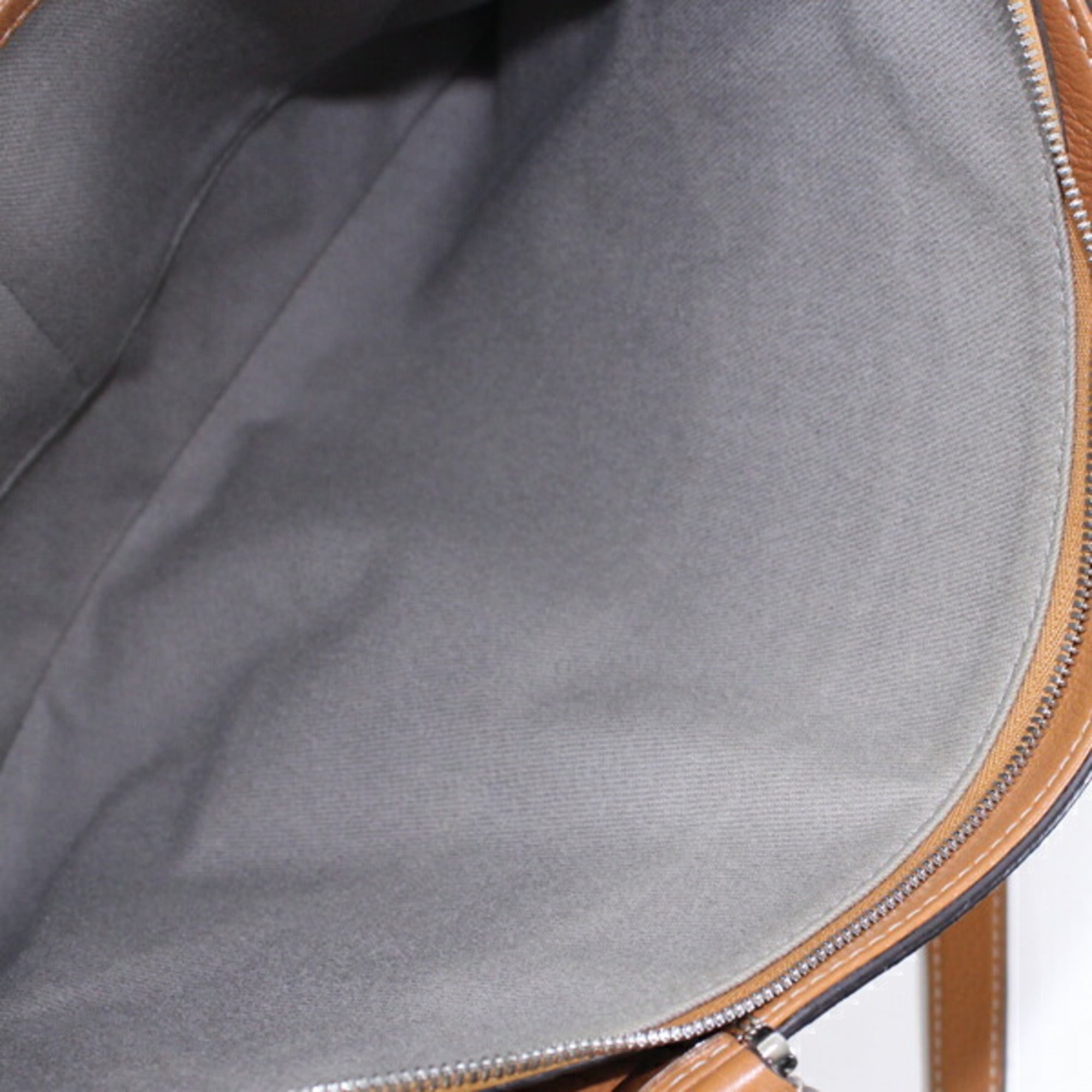 Cartier Light Brown Leather Handbag Shoulder Bag (Pre-Owned)