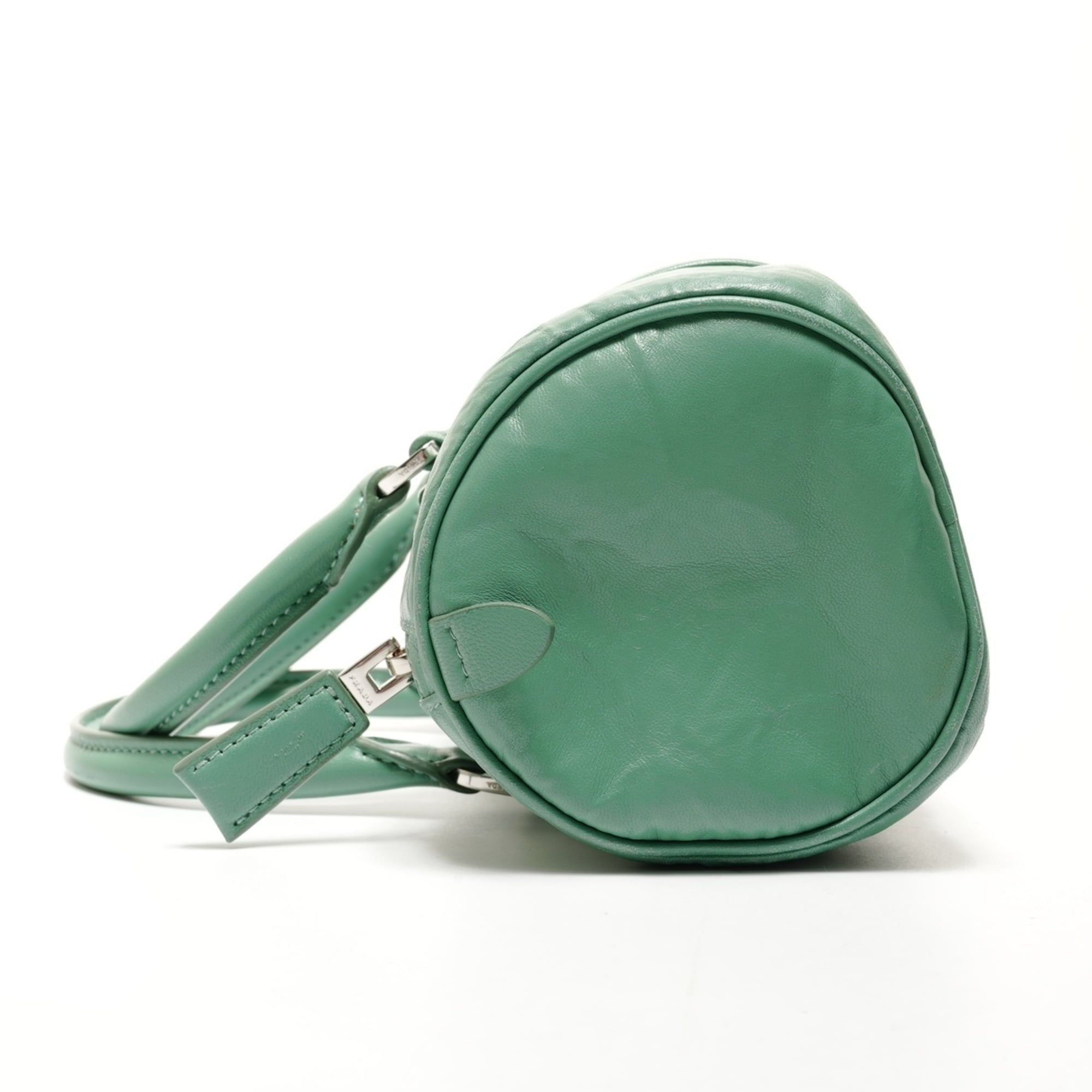 Prada Green Leather Boston Bag Shoulder Bag (Pre-Owned)