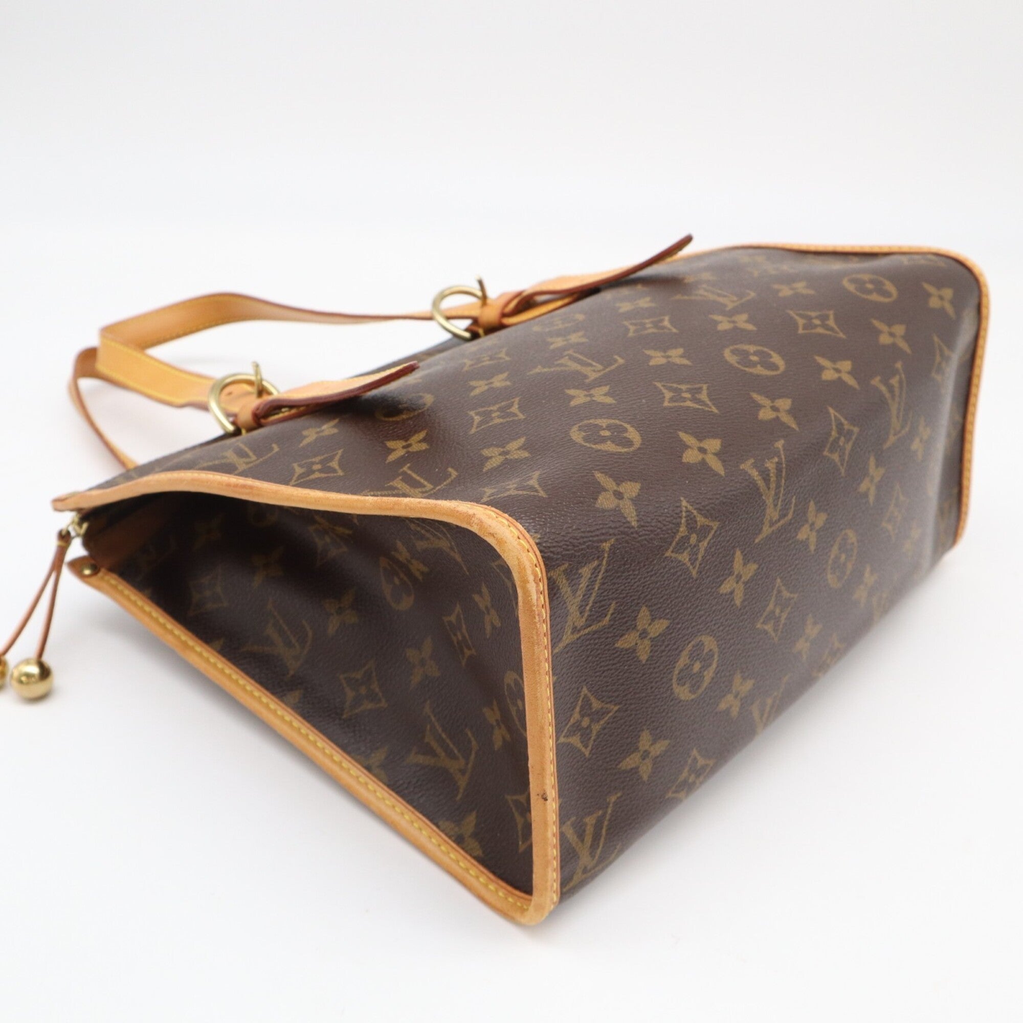 Louis Vuitton Monogram Beige Brown Coated Canvas Leather Handbag (Pre-Owned)