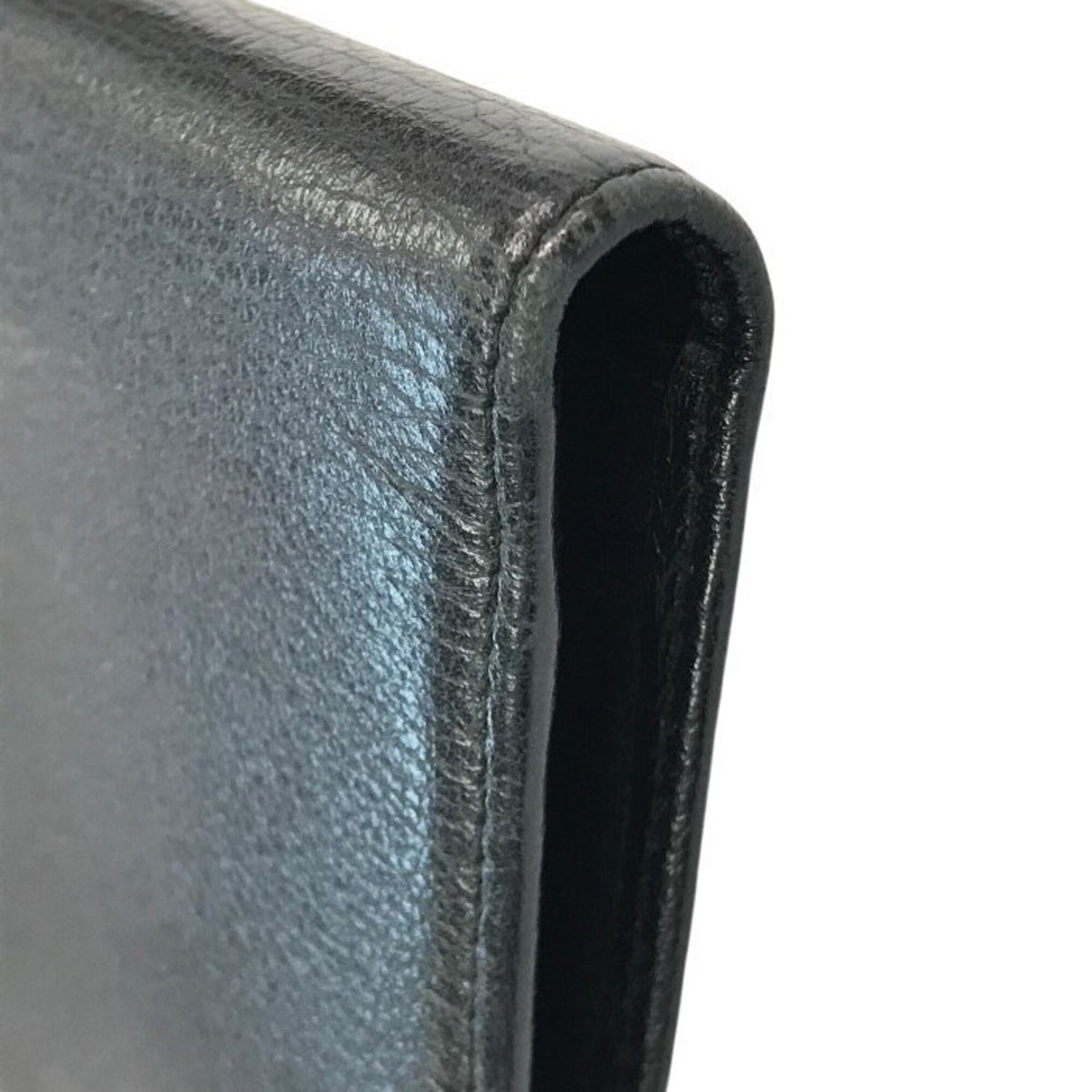 Chanel Camellia Black Leather Long Wallet (Bi-Fold) (Pre-Owned)