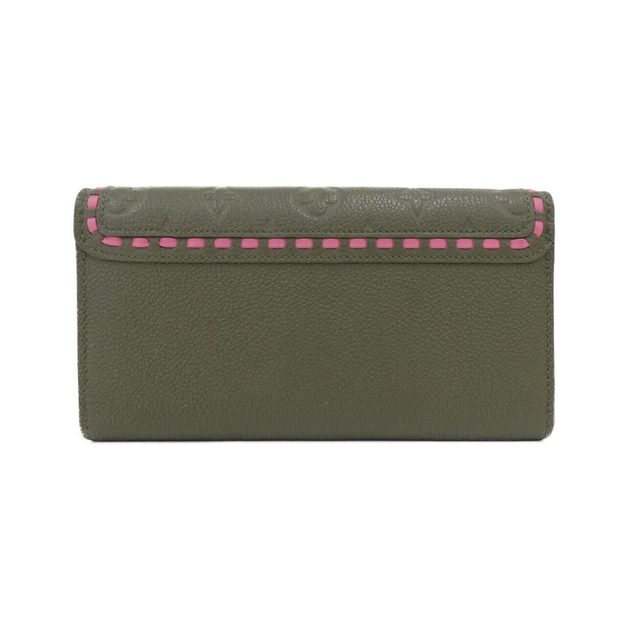 Louis Vuitton Green Leather Long Wallet (Bi-Fold) (Pre-Owned)