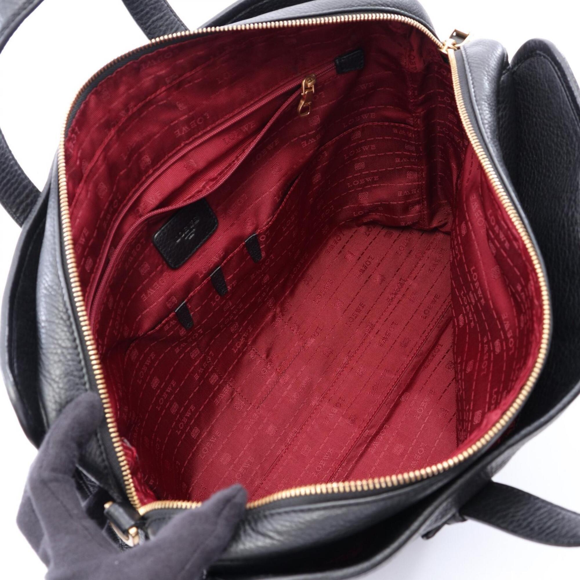 Loewe Black Leather Briefcase Handbag (Pre-Owned)