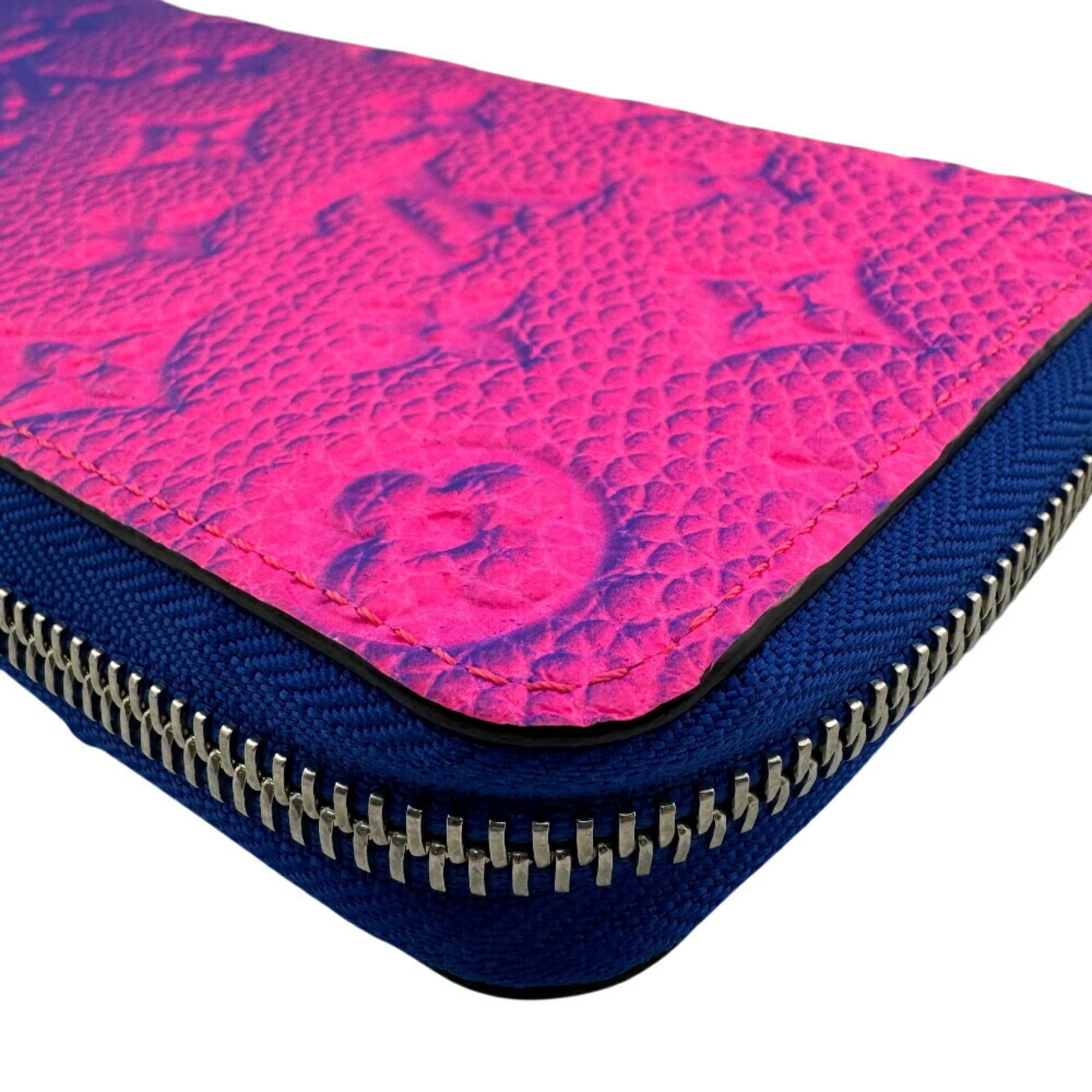 Louis Vuitton Blue Pink Leather Long Wallet (Bi-Fold) (Pre-Owned)
