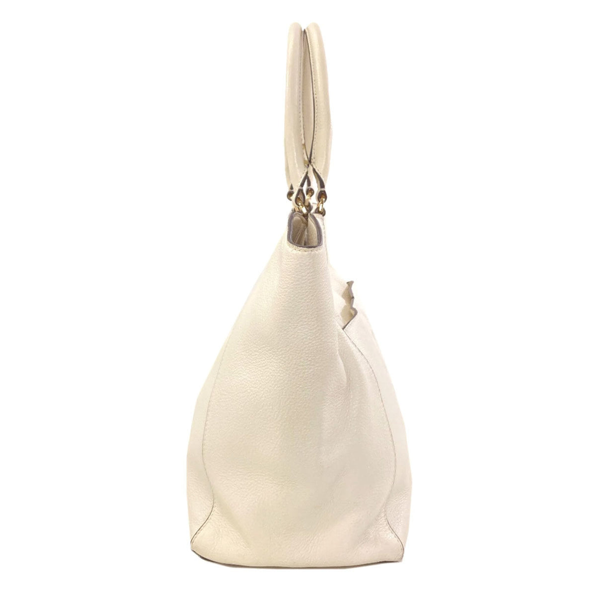 Tory Burch White Leather Tote Bag (Pre-Owned)