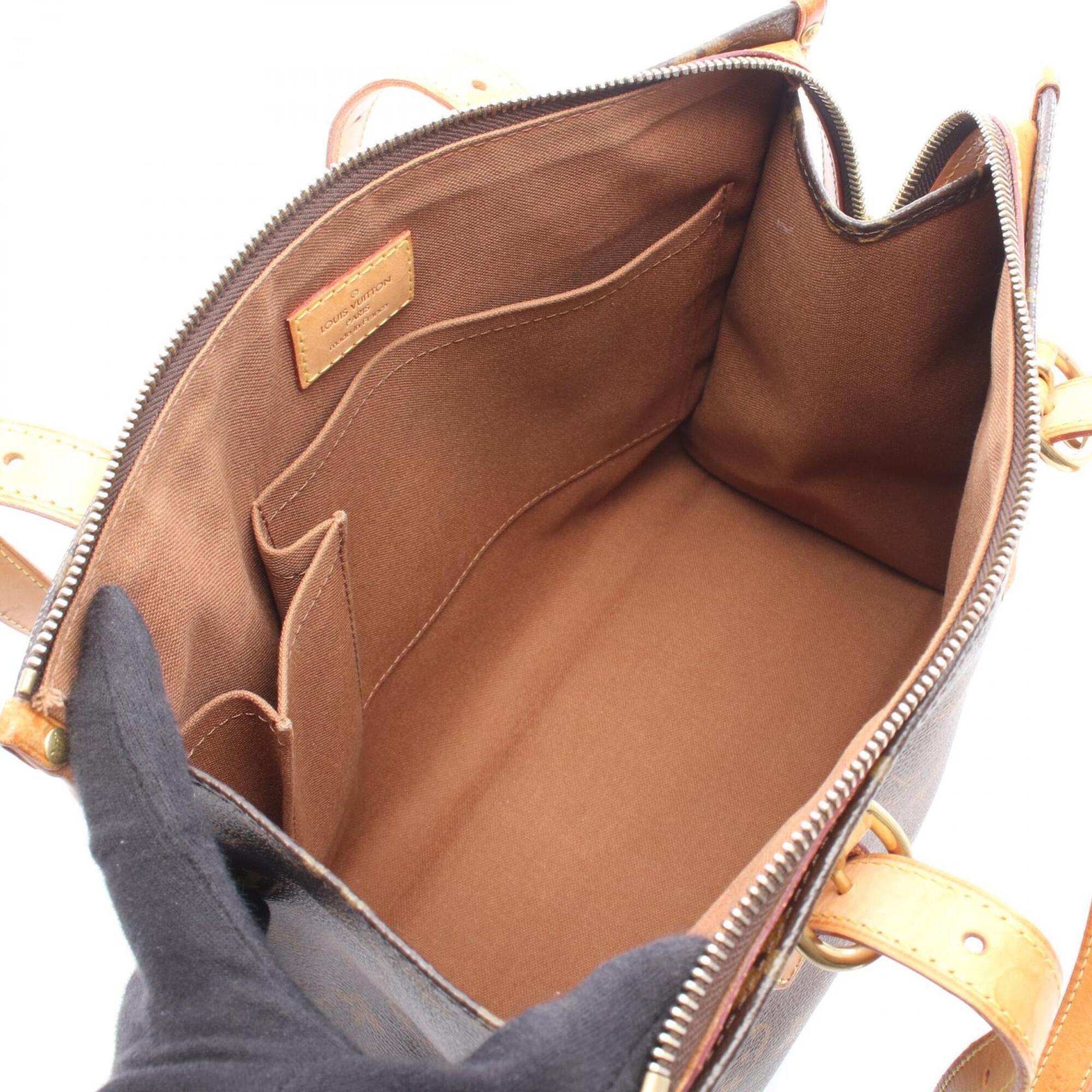 Louis Vuitton Brown Pvc Coated Canvas Leather Handbag Tote Bag (Pre-Owned)