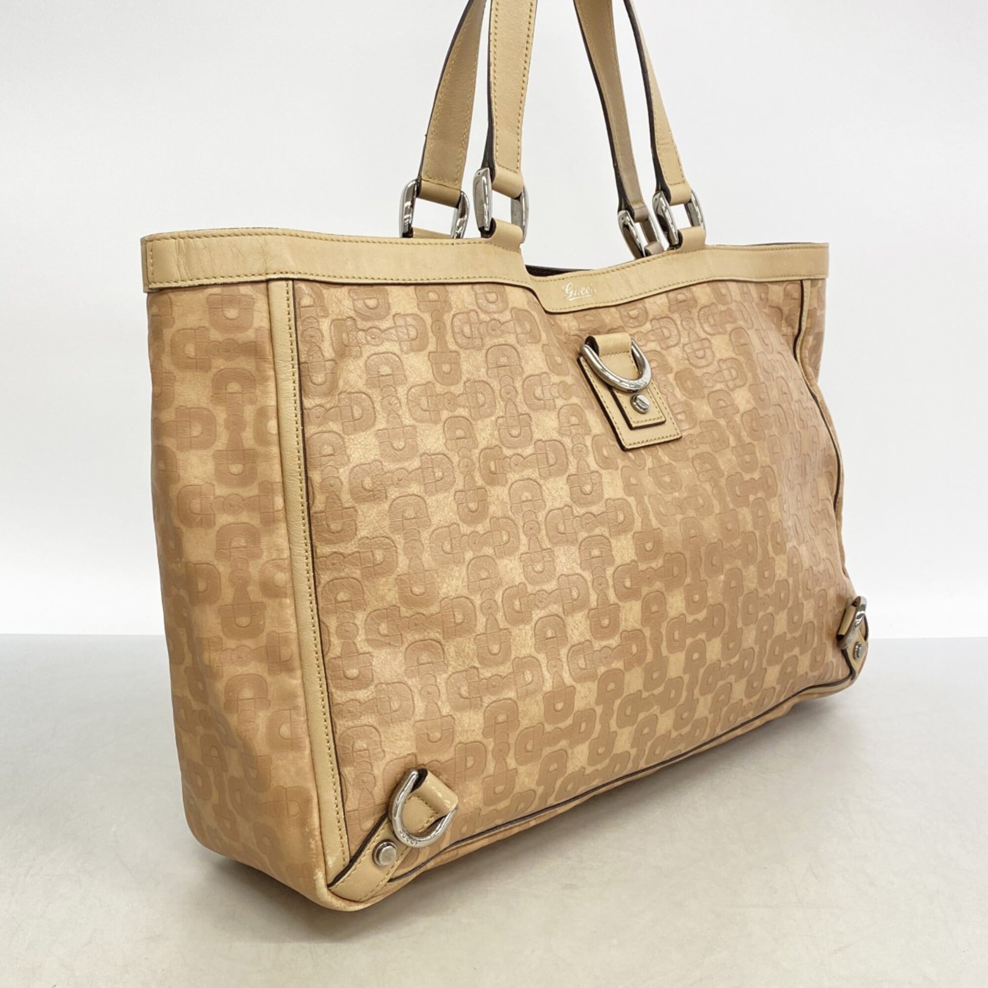 Gucci Beige Leather Tote Bag (Pre-Owned)