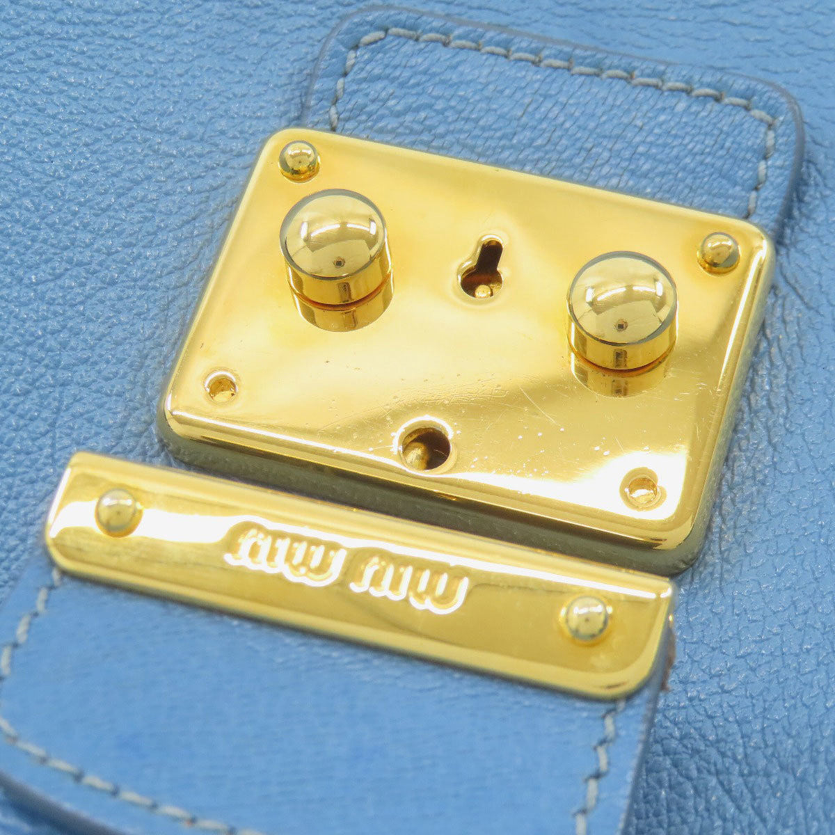 Miu Miu Light Blue Leather Handbag (Pre-Owned)