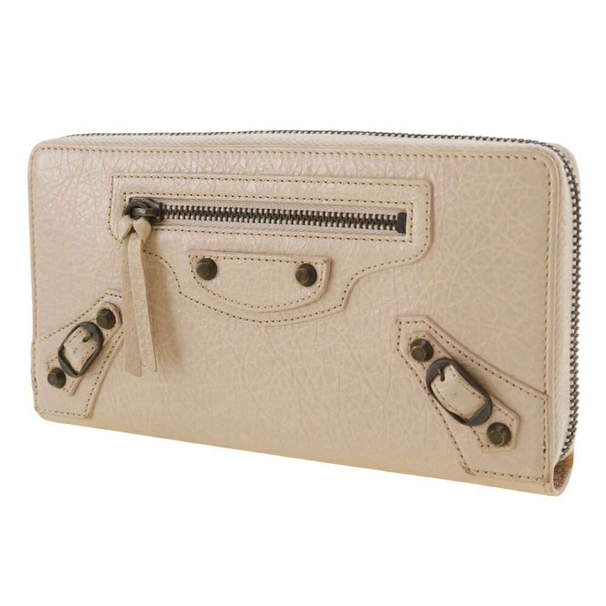 Balenciaga Beige Pink Leather Coin Purse/Coin Case (Pre-Owned)