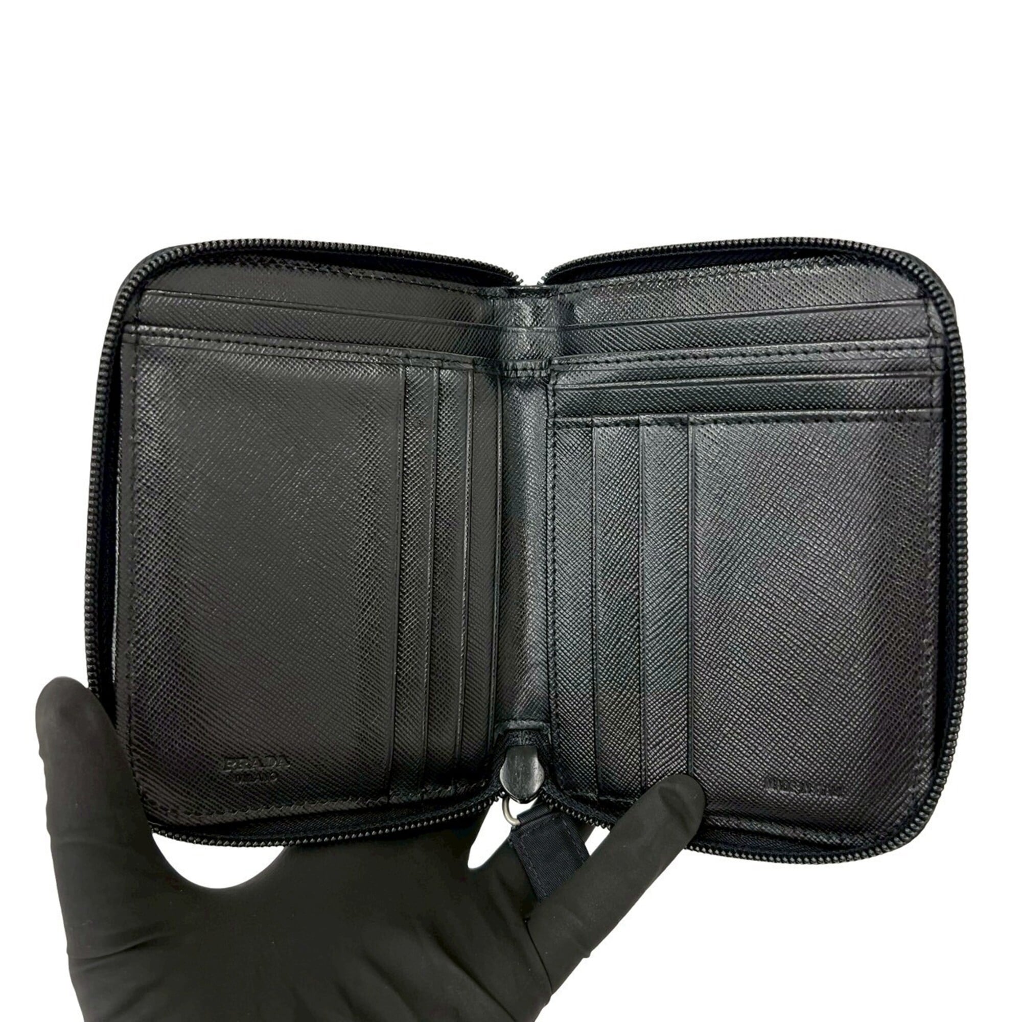 Prada Black Nylon Leather Wallet (Bi-Fold) (Pre-Owned)