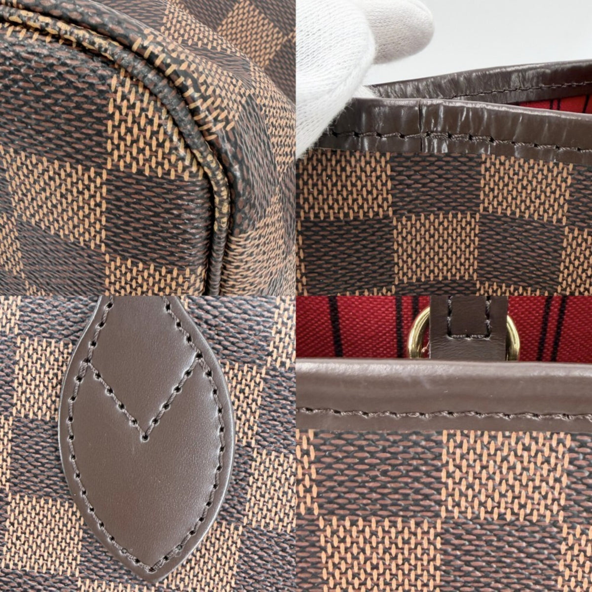 Louis Vuitton Brown Damier Canvas Handbag Pouch Tote Bag (Pre-Owned)
