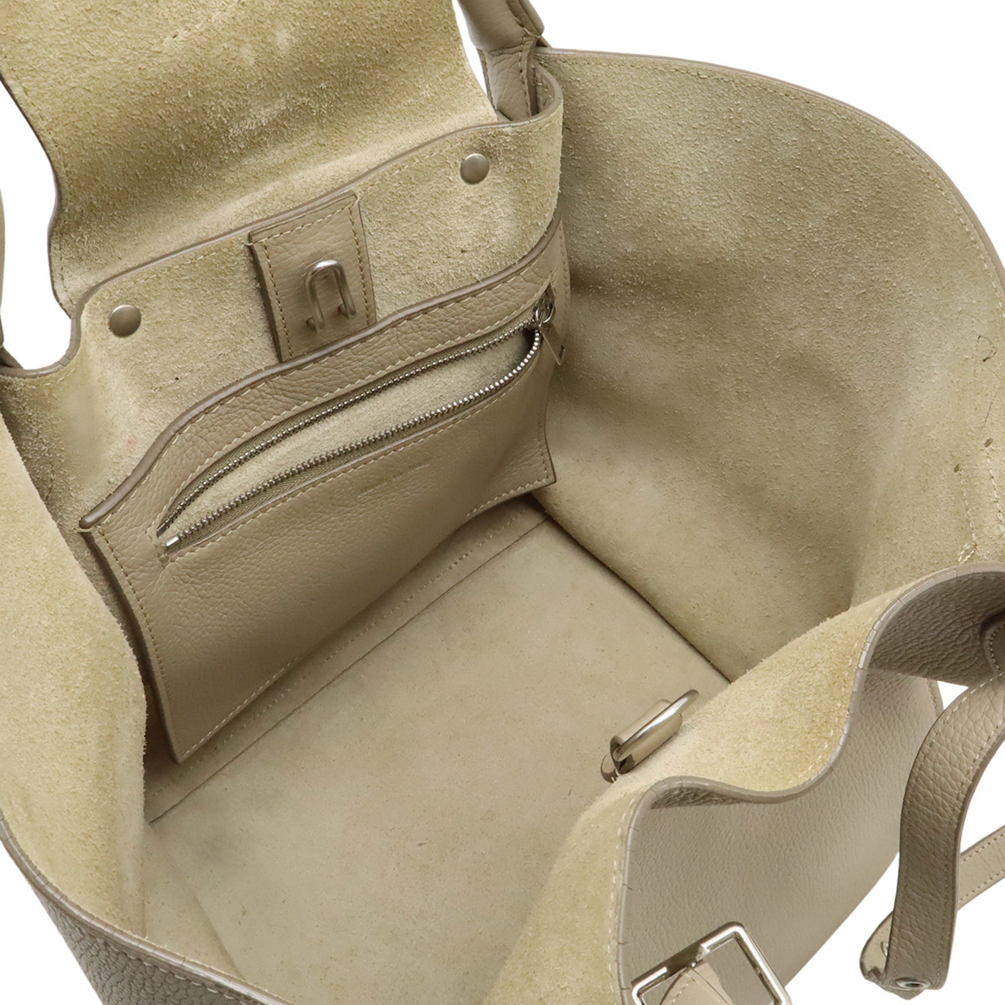 Celine Grayish Leather Handbag Shoulder Bag (Pre-Owned)