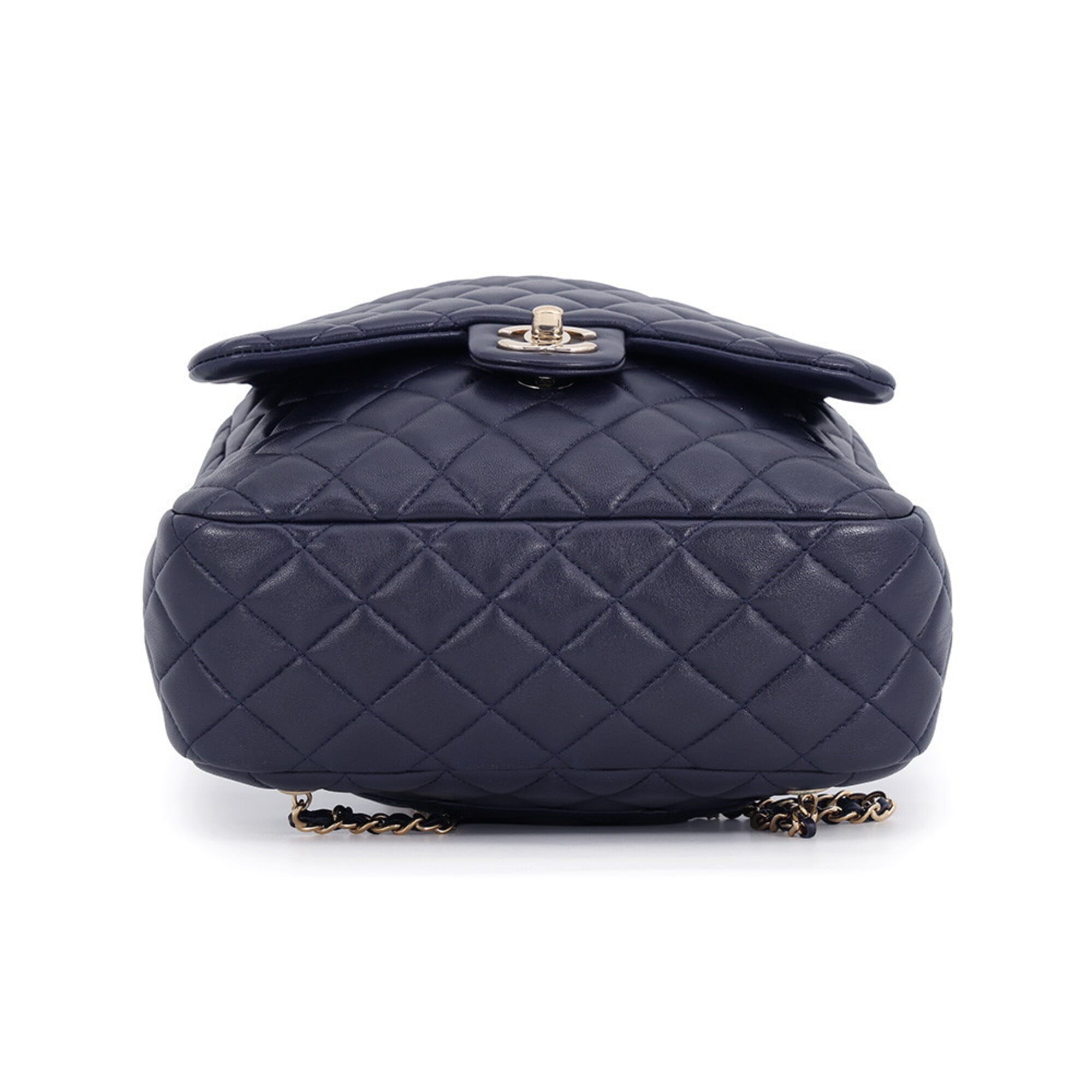 Chanel Matelasse Navy Leather Backpack (Pre-Owned)