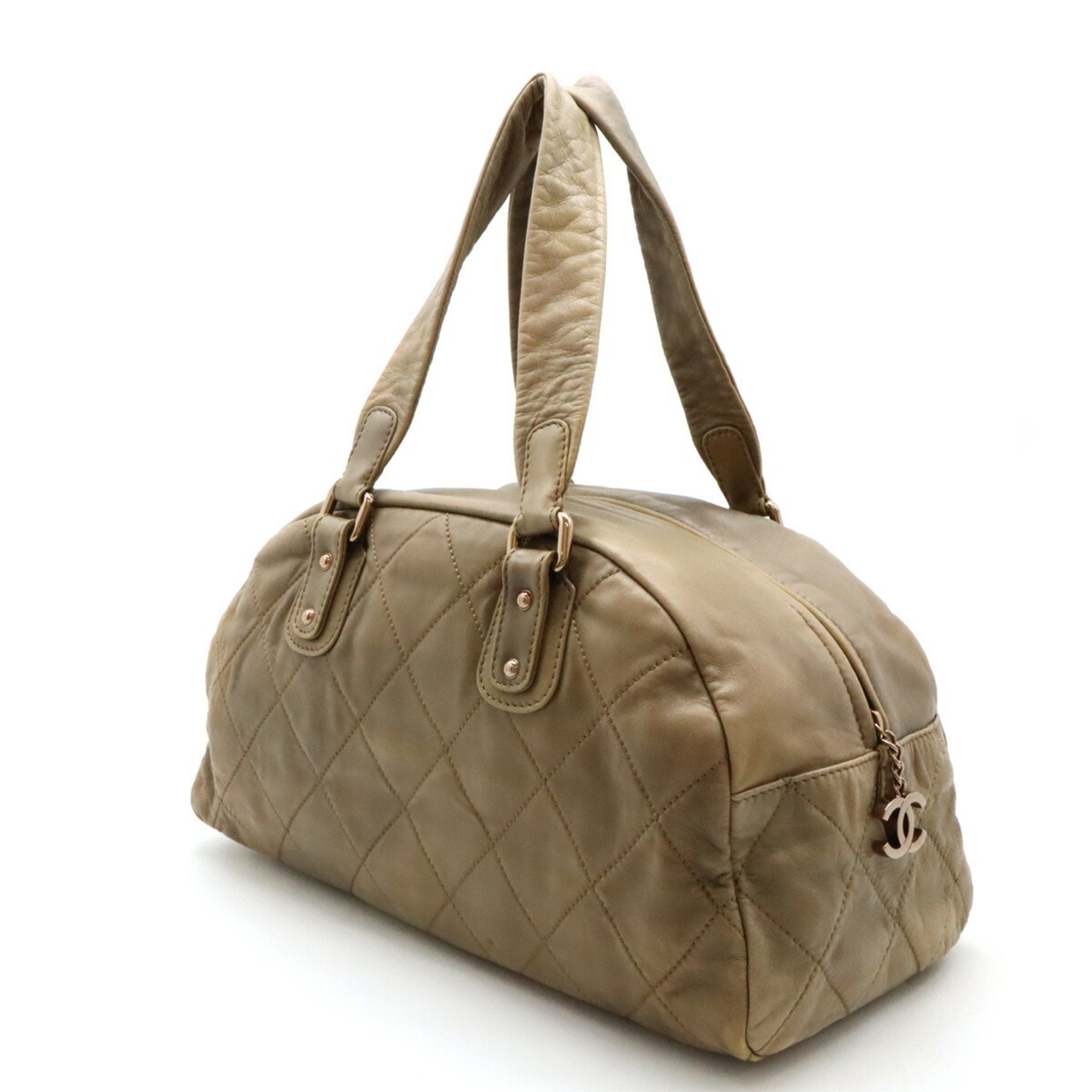 Chanel Brown Leather Boston Bag Tote Bag (Pre-Owned)