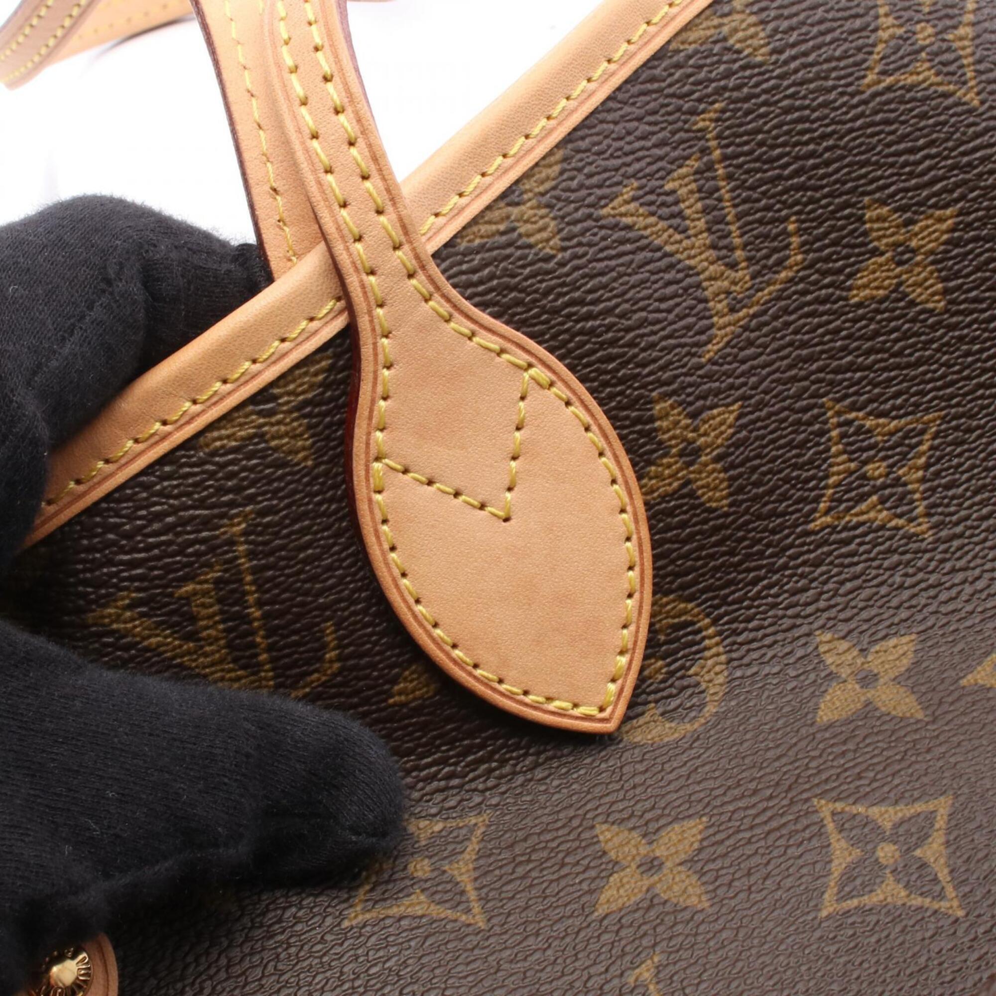 Louis Vuitton Brown Pvc Coated Canvas Leather Tote Bag (Pre-Owned)