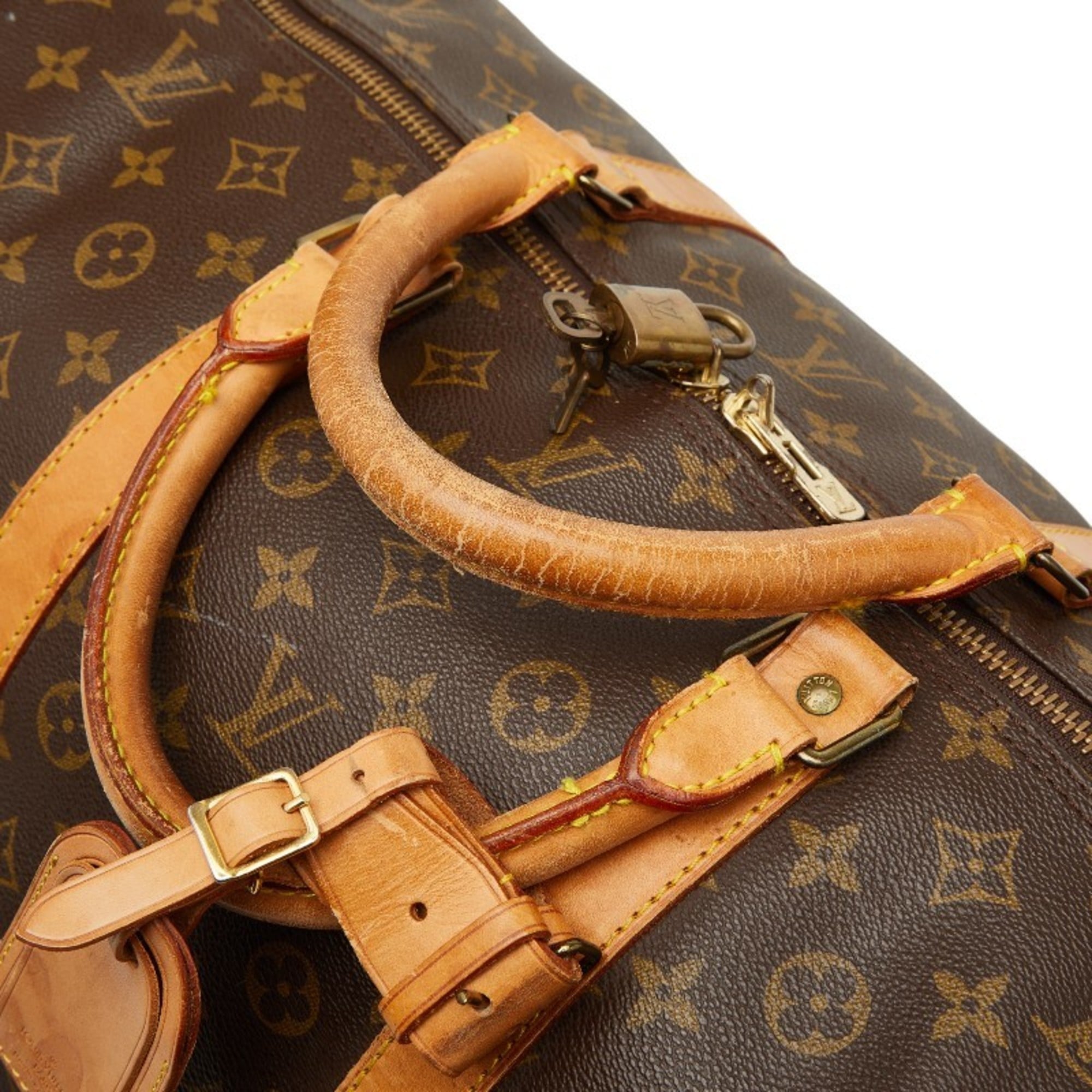 Louis Vuitton Brown Pvc Leather Boston Bag Shoulder Bag (Pre-Owned)