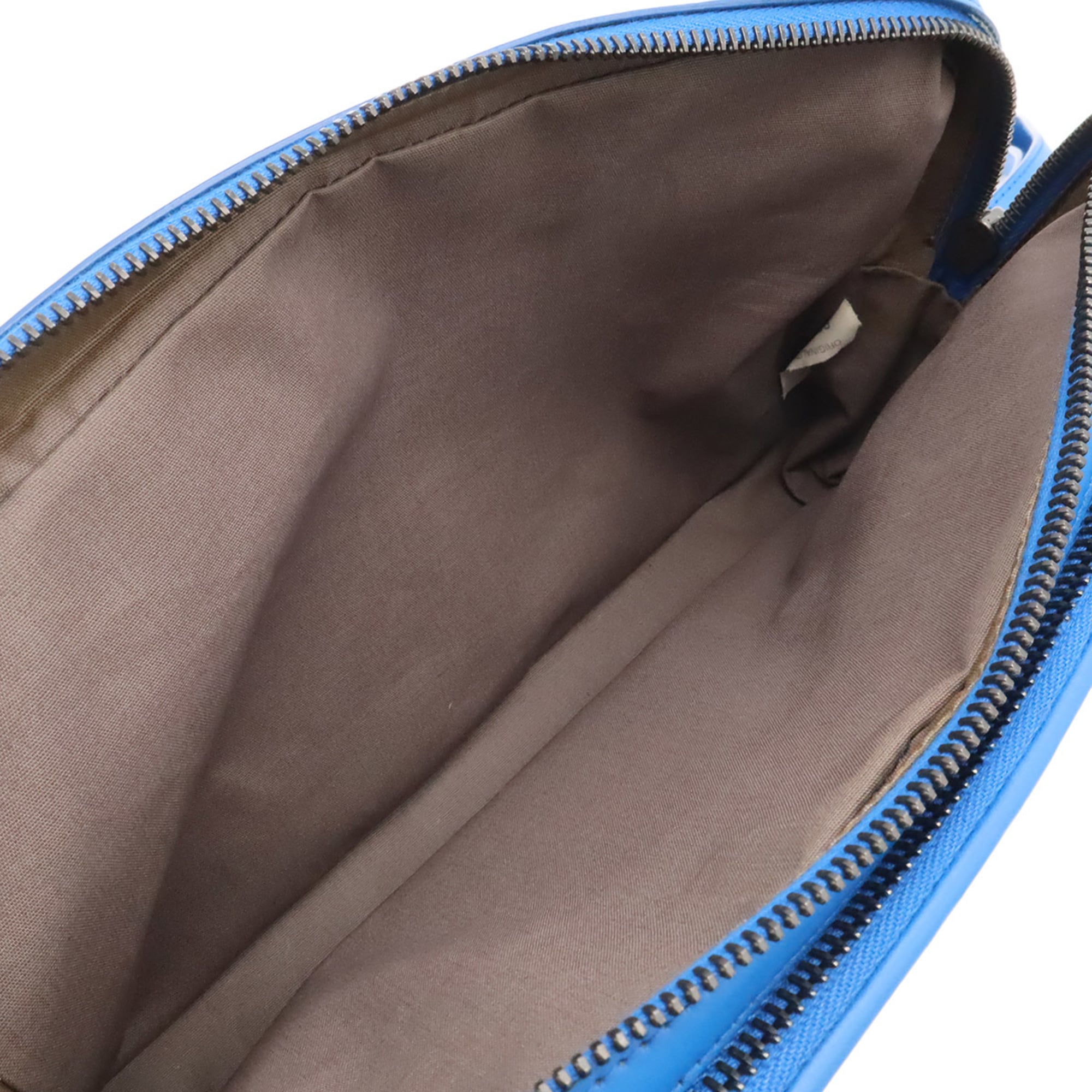 Bottega Veneta Intrecciato Blue Leather Clutch Bag (Pre-Owned)