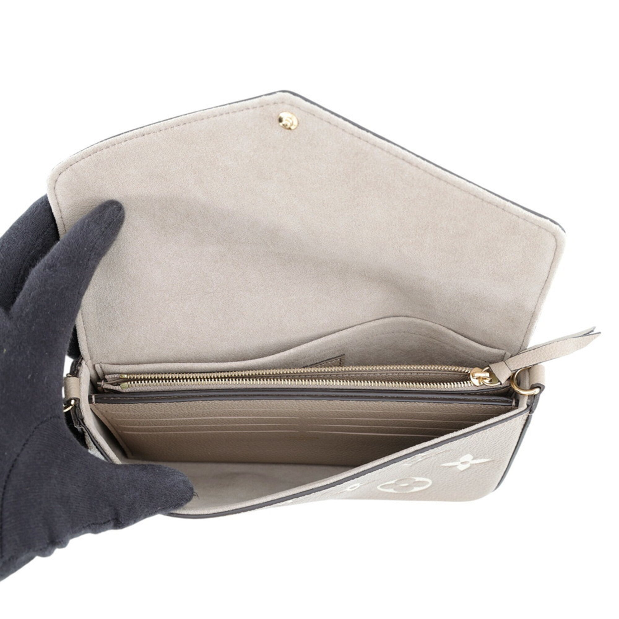 Louis Vuitton Monogram Empreinte Tourterelle Monogram Empreinte Chain/Shoulder Wallet (Pre-Owned)