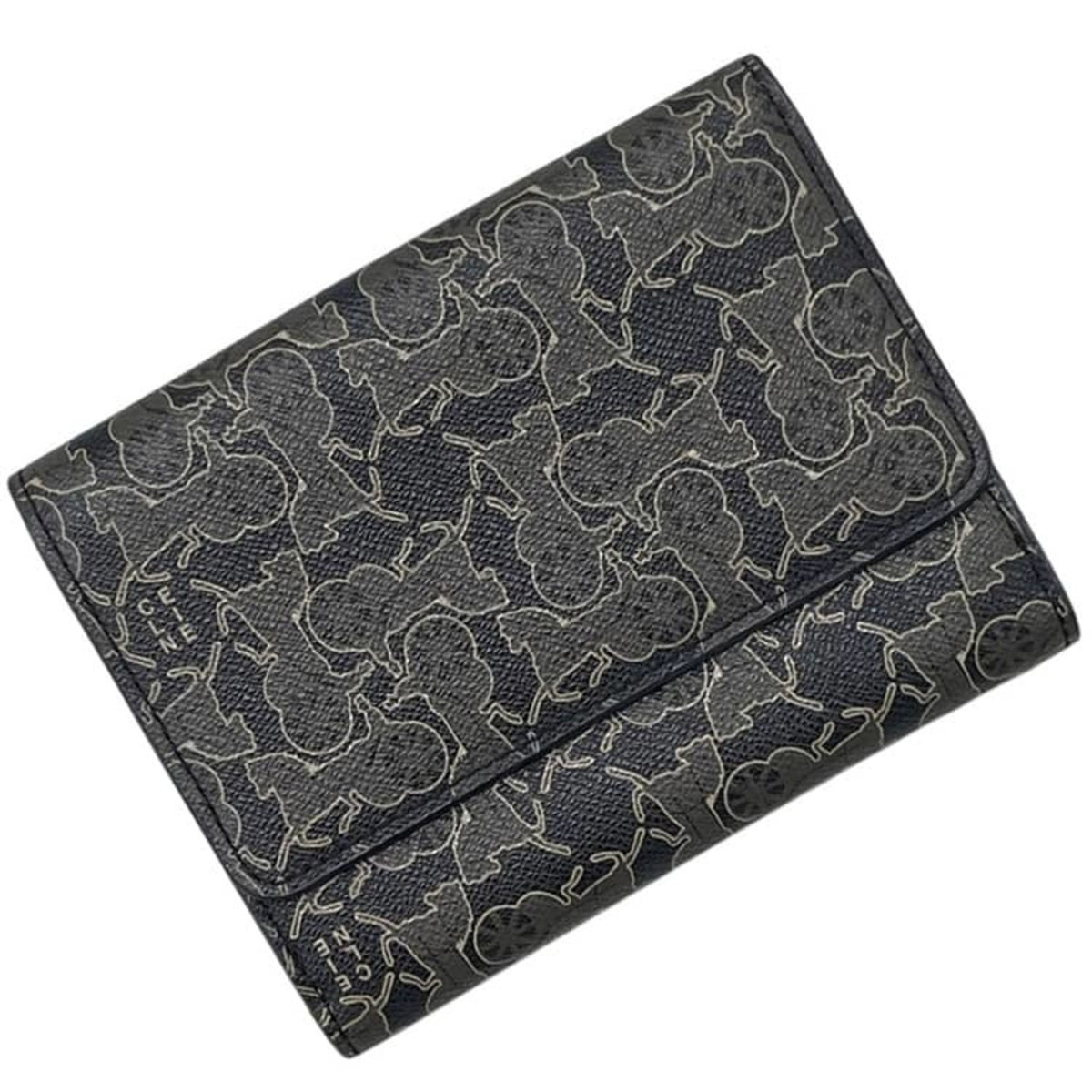 Celine Black Gray Pvc Leather Wallet (Bi-Fold) (Pre-Owned)