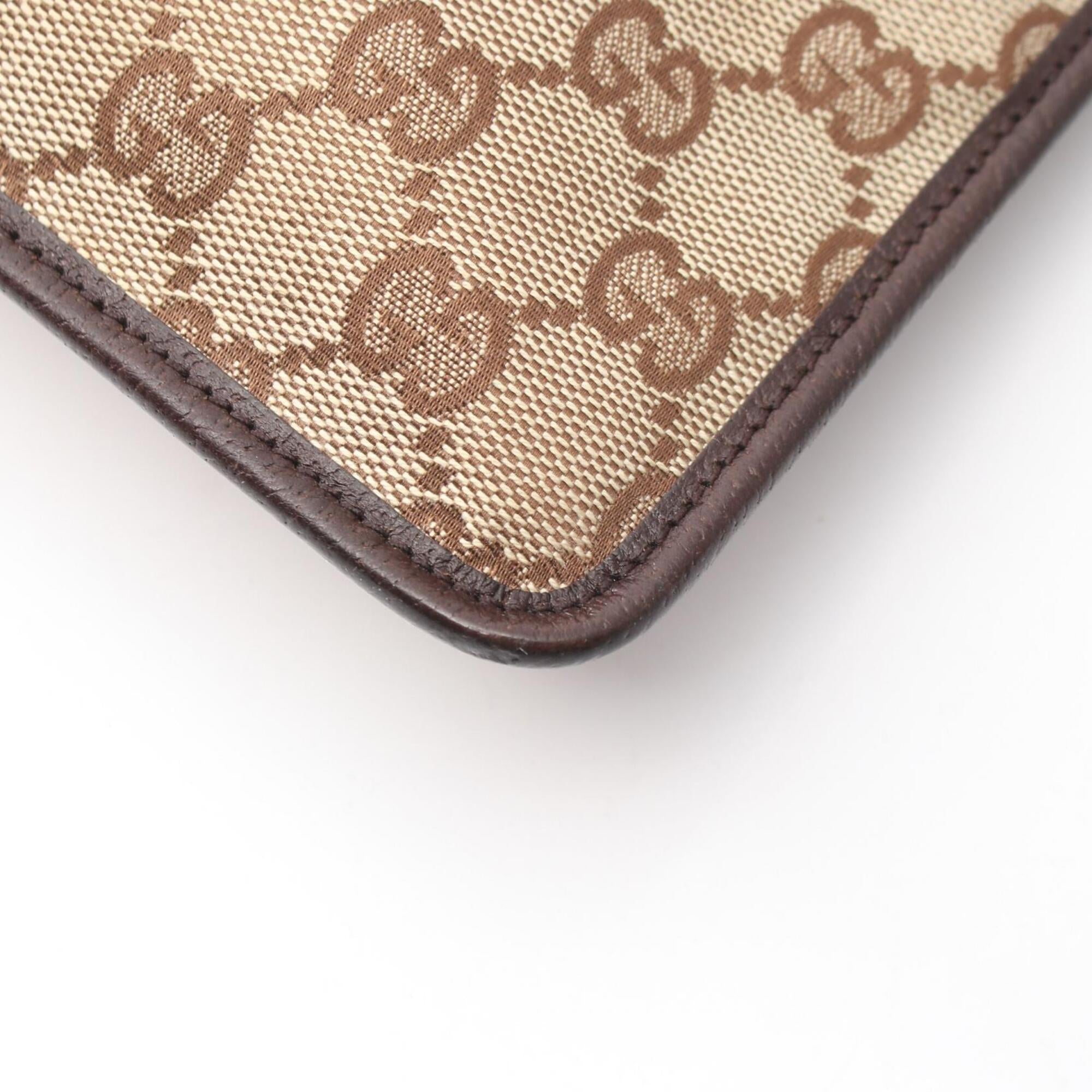 Gucci Beige Brown Canvas Leather Handbag Shoulder Bag (Pre-Owned)