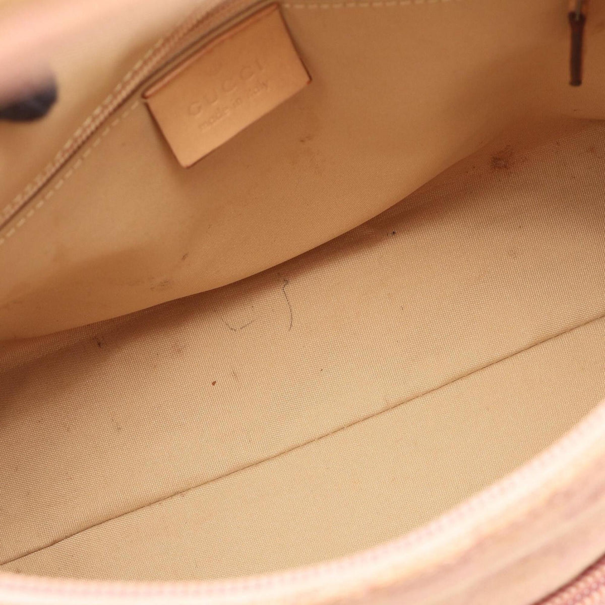 Gucci Pink Canvas Leather Handbag Shoulder Bag (Pre-Owned)