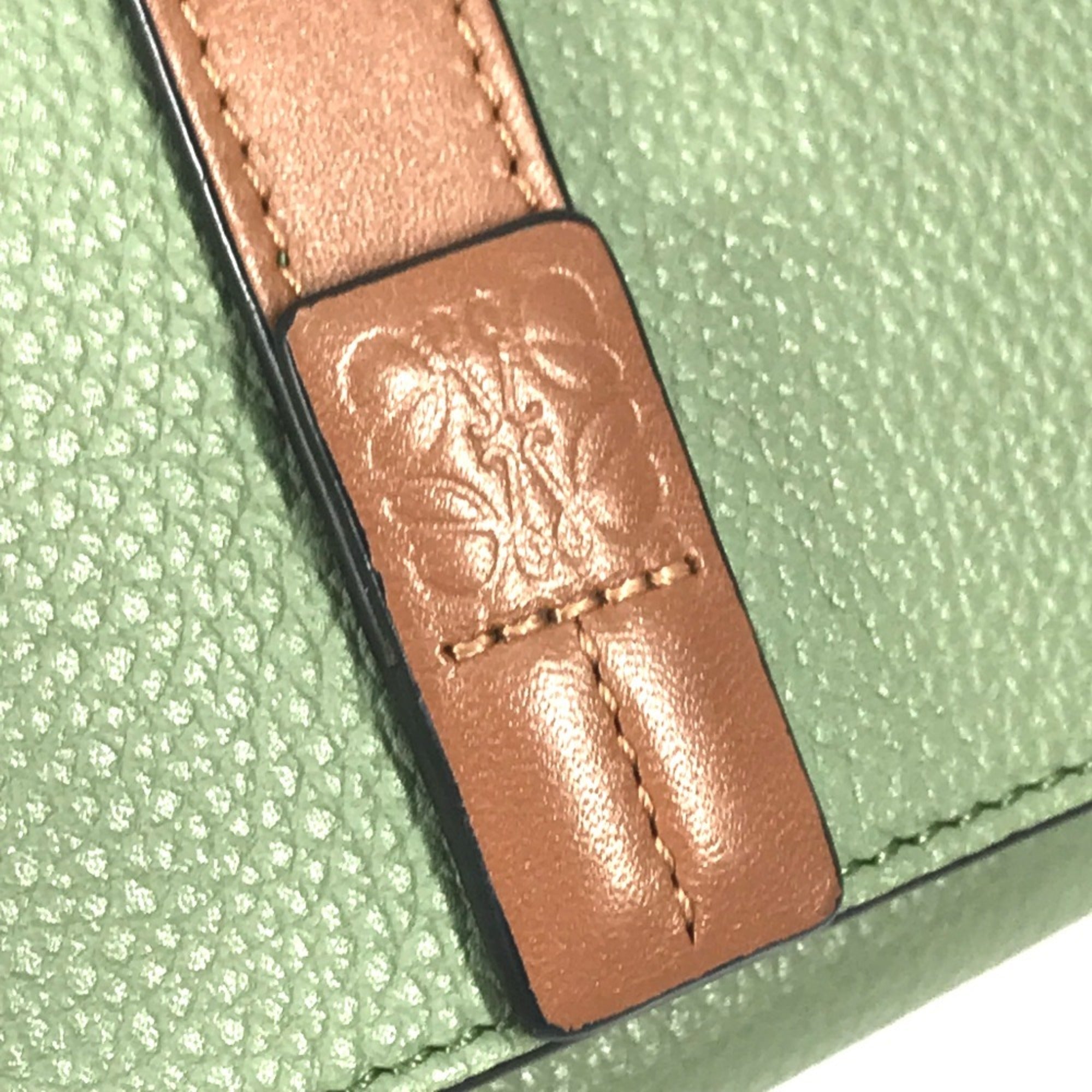 Loewe Brown Green Leather Wallet (Tri-Fold) (Pre-Owned)