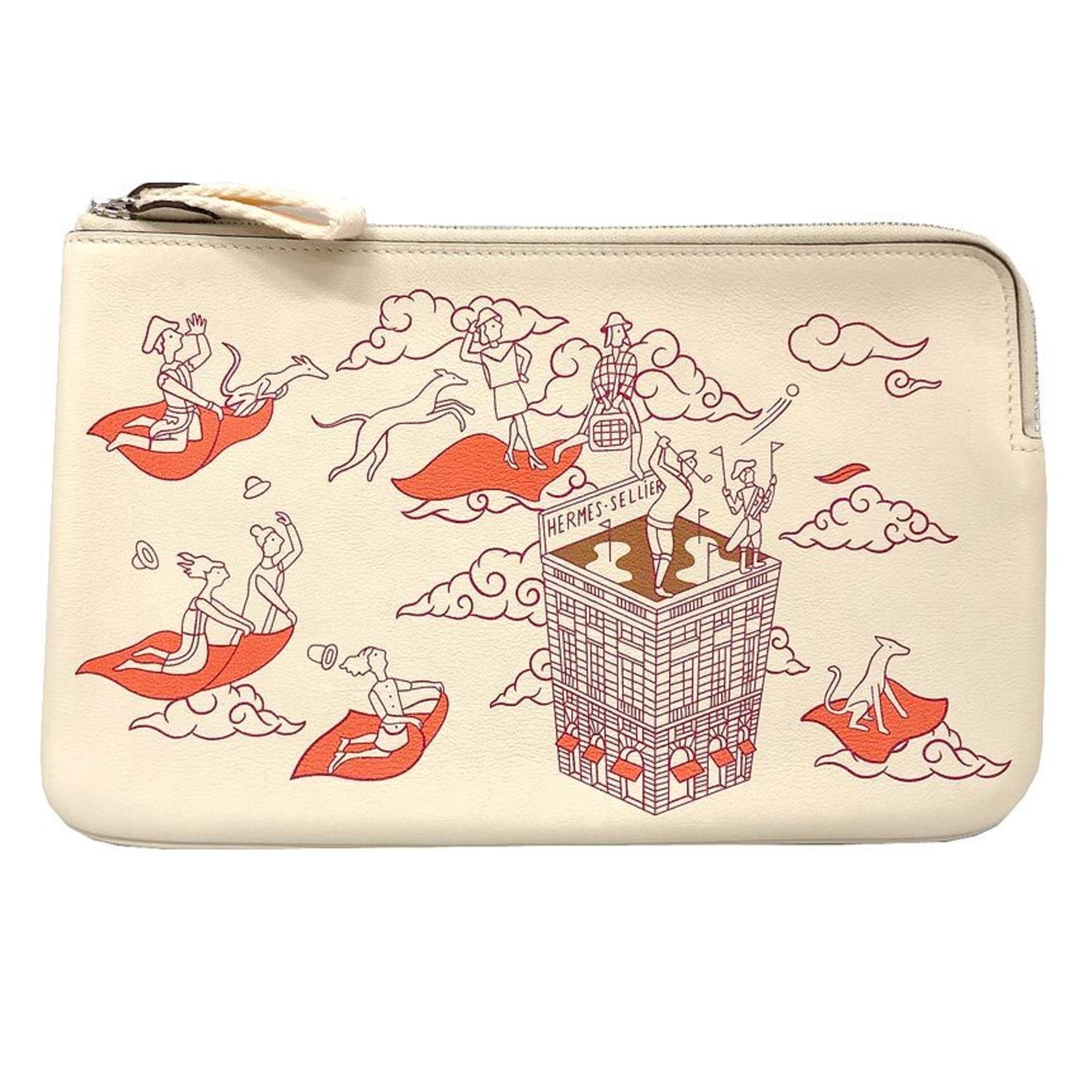Hermes Ivory Swift Leather Pouch (Pre-Owned)