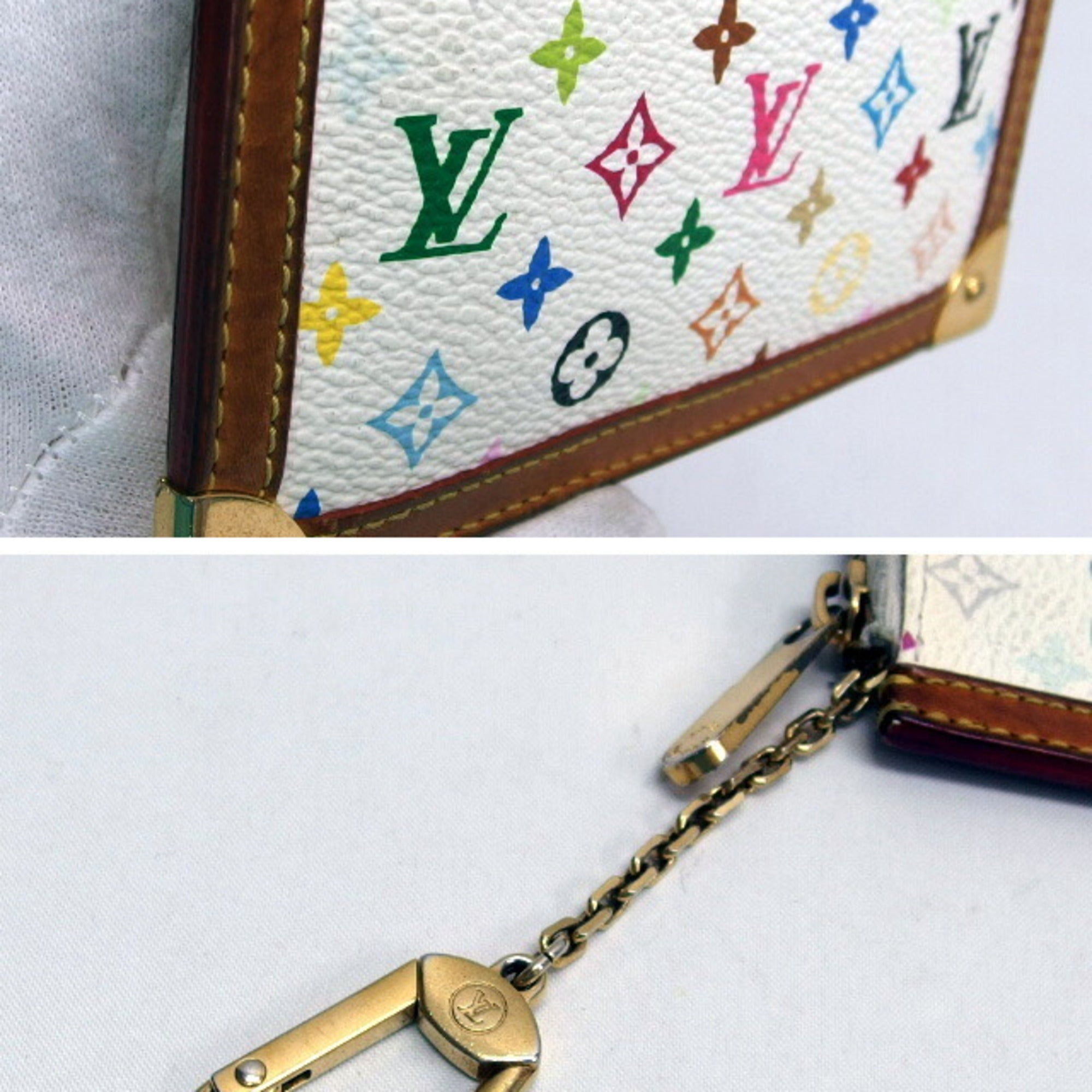 Louis Vuitton Monogram Multicolore Blanc White Monogram Multicolore Coin Purse/Coin Case (Pre-Owned)