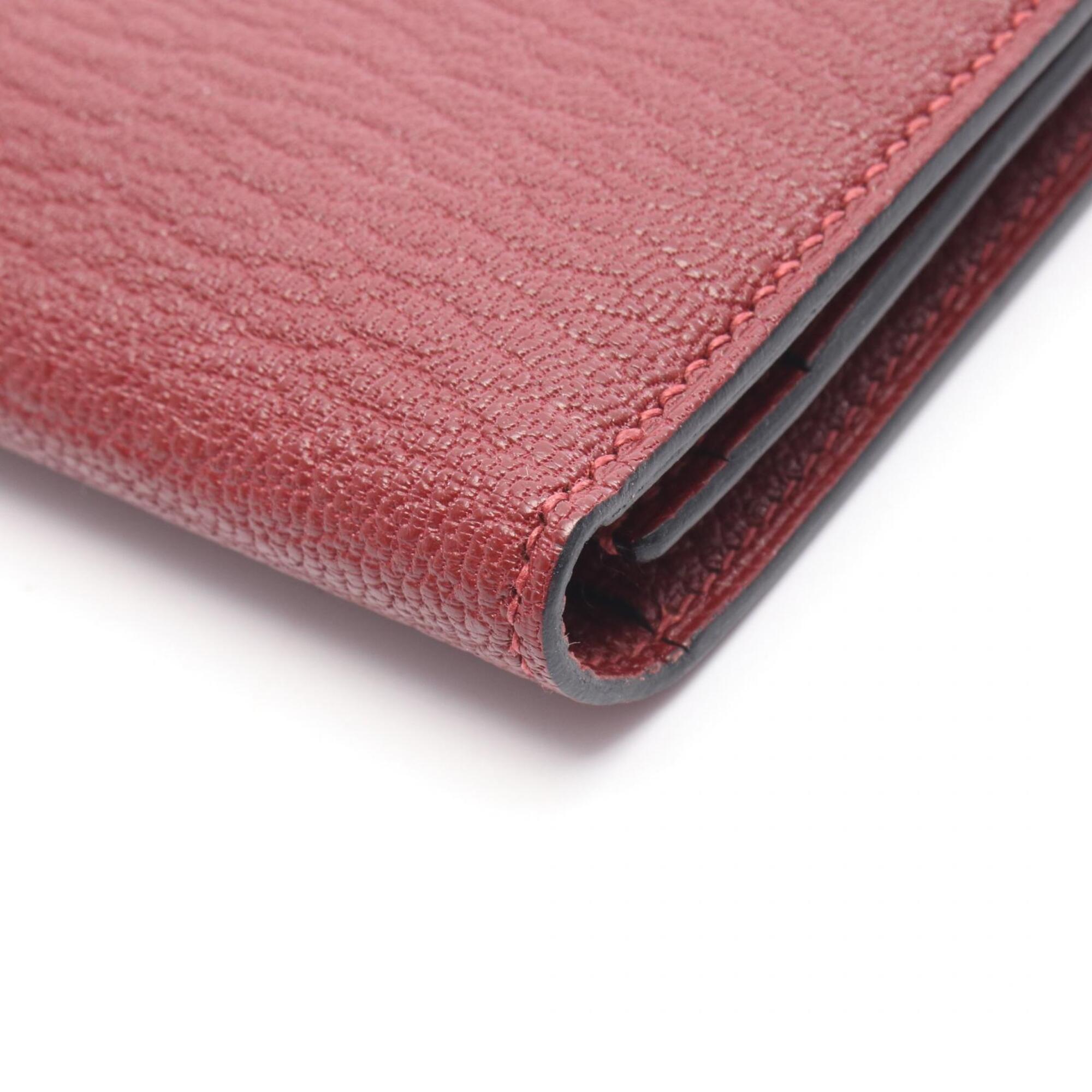 Hermes Bearn Bordeaux Rouge H Chevre Leather Long Wallet (Bi-Fold) (Pre-Owned)