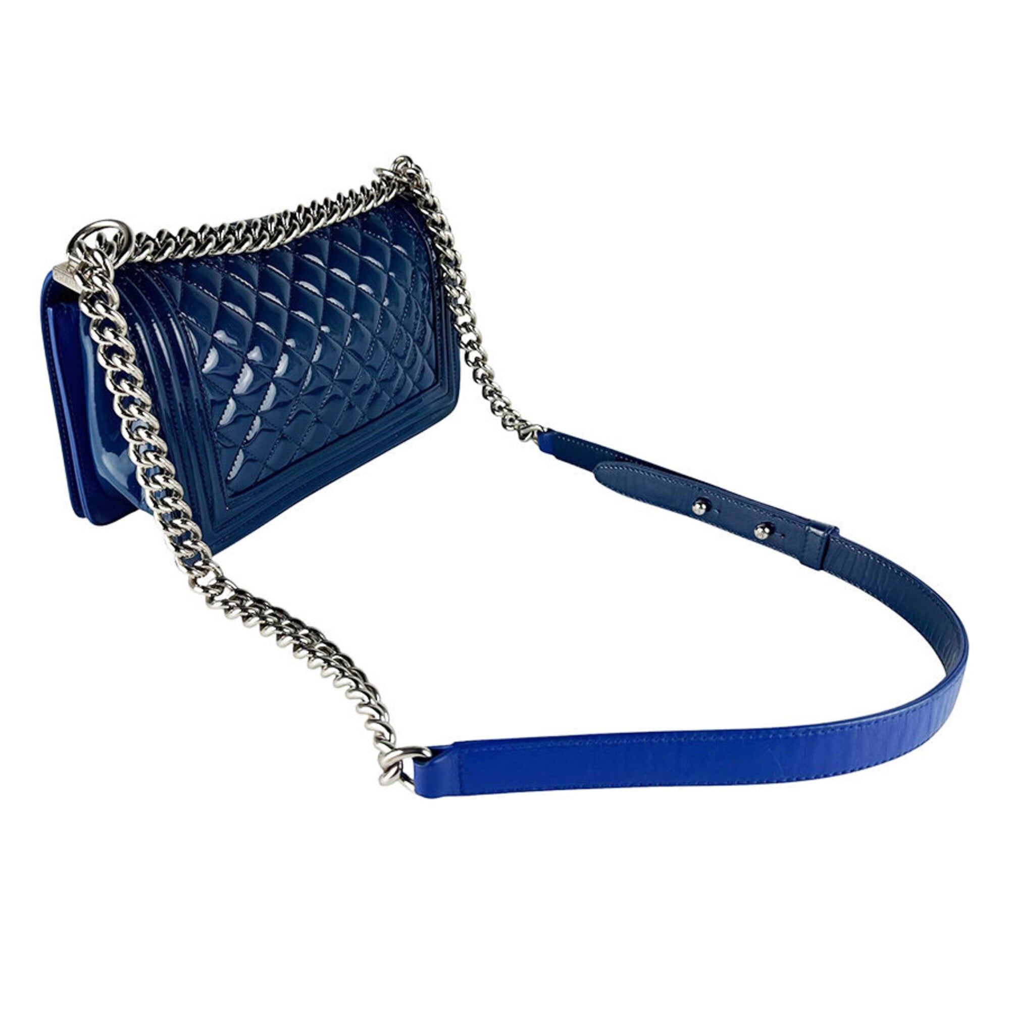 Chanel Navy Patent Leather Shoulder Bag (Pre-Owned)