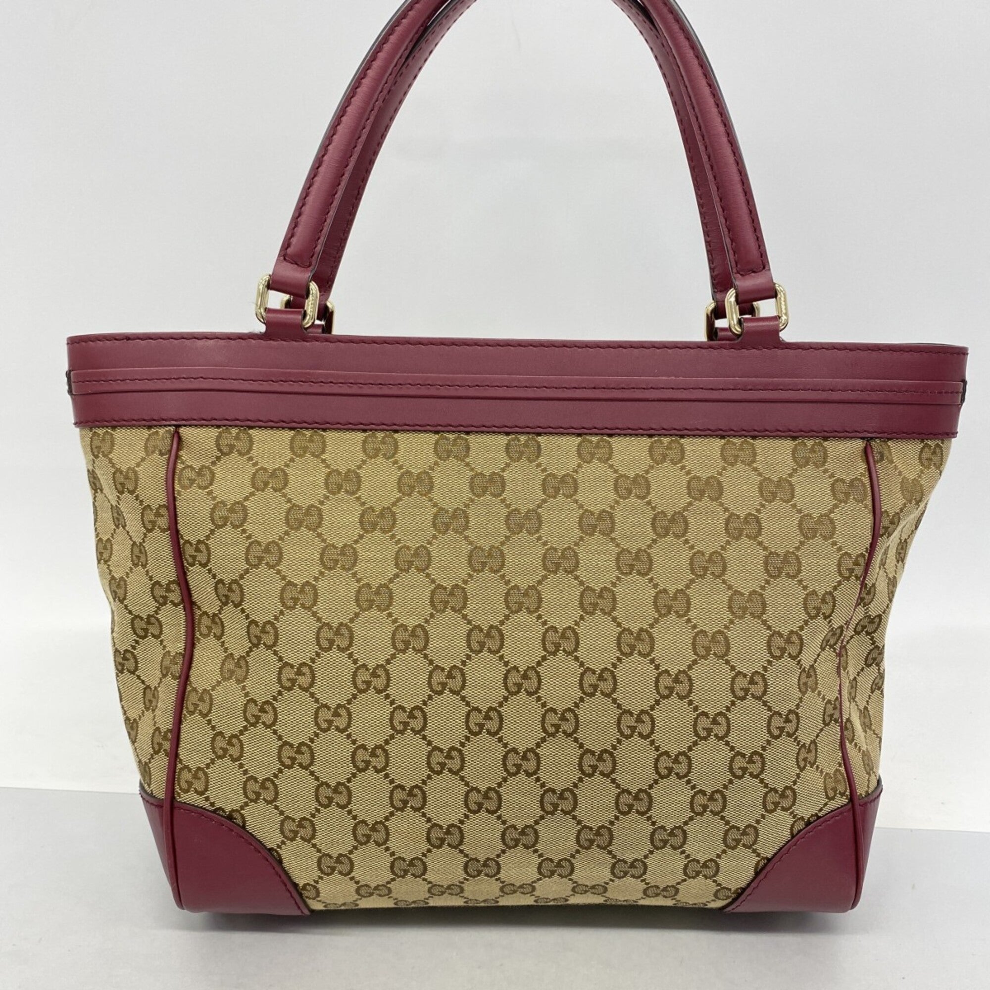 Gucci Bordeaux Brown Canvas Tote Bag (Pre-Owned)