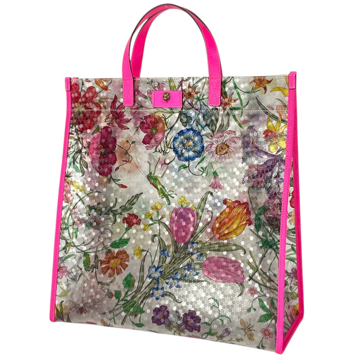 Gucci Clear Pink Leather Vinyl Tote Bag (Pre-Owned)