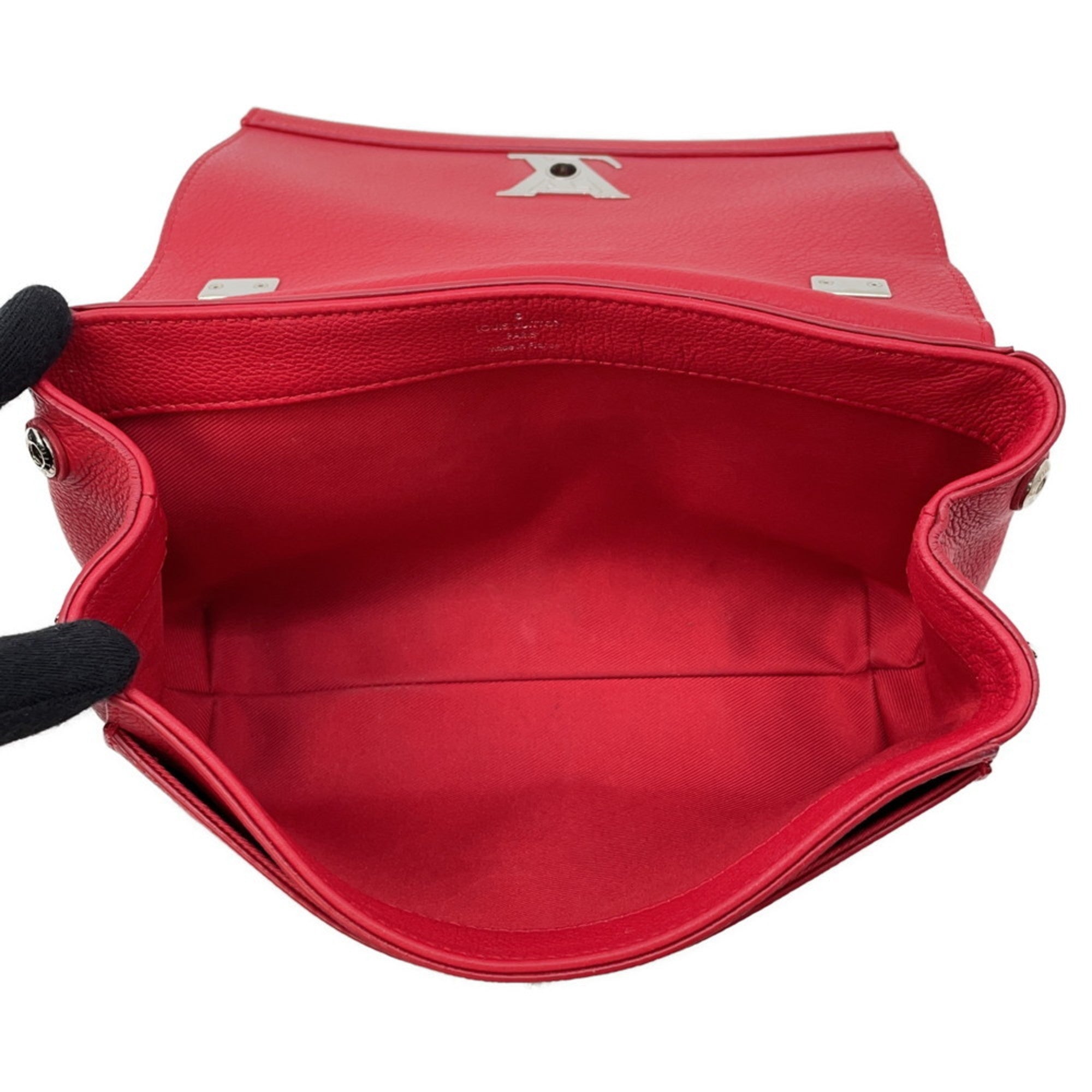 Louis Vuitton Lockme Ii Red Color Ruby Leather Handbag (Pre-Owned)