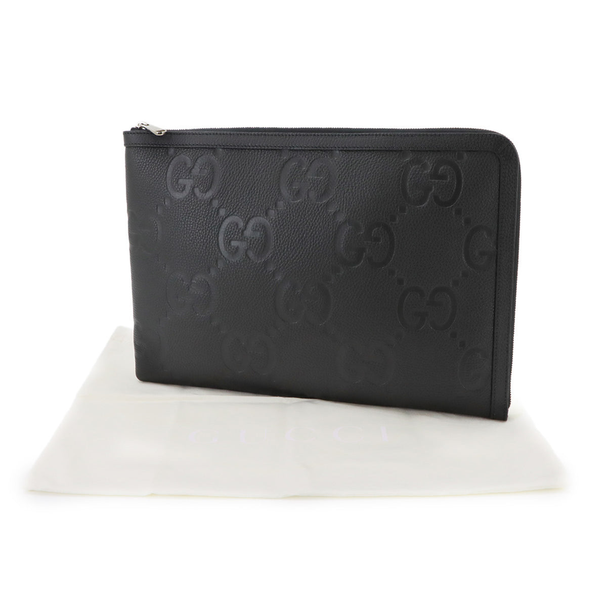 Gucci Black Leather Clutch Bag Document Case (Pre-Owned)