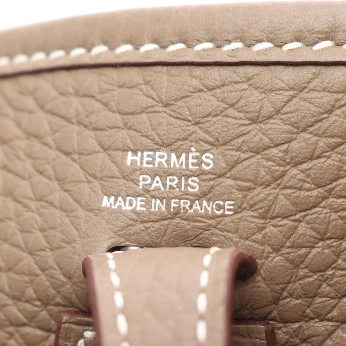 Hermes Etoupe Gray Gray Taurillon Clemence Leather Handbag Shoulder Bag (Pre-Owned)