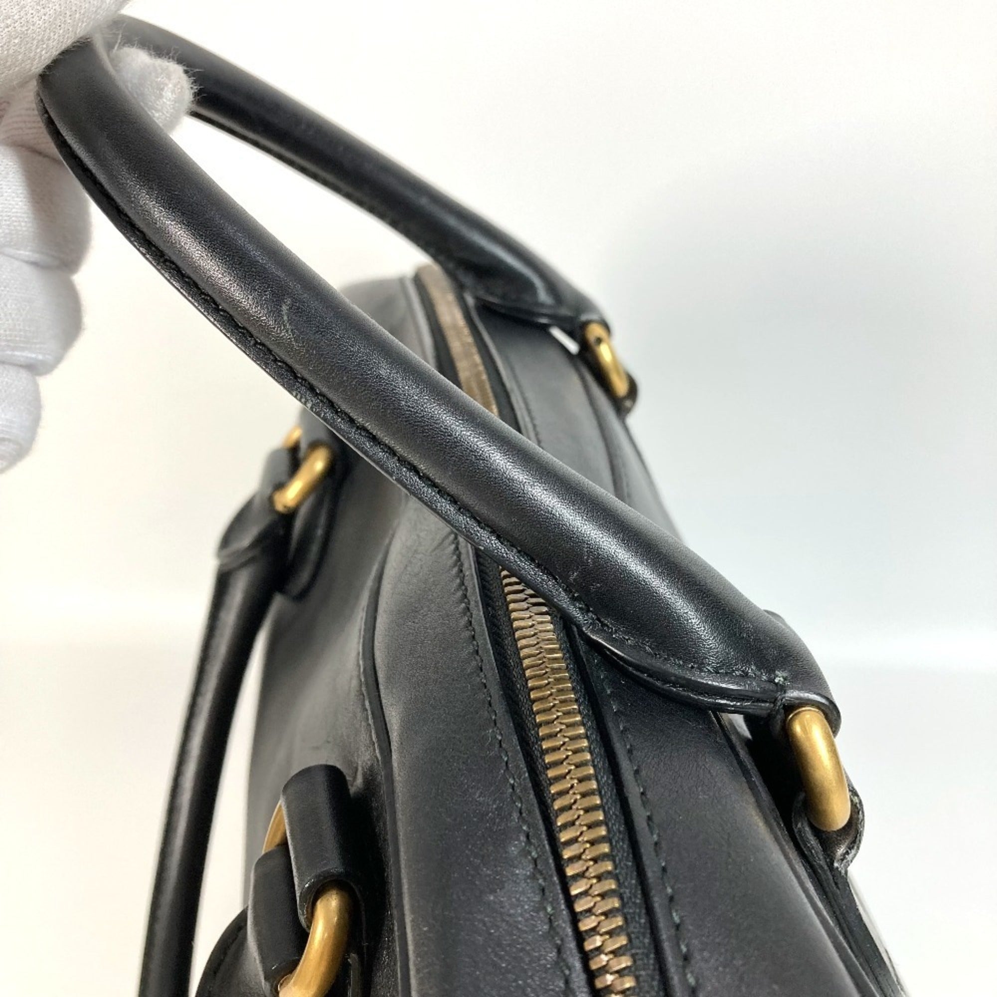 Gucci Black Leather Boston Bag Shoulder Bag (Pre-Owned)