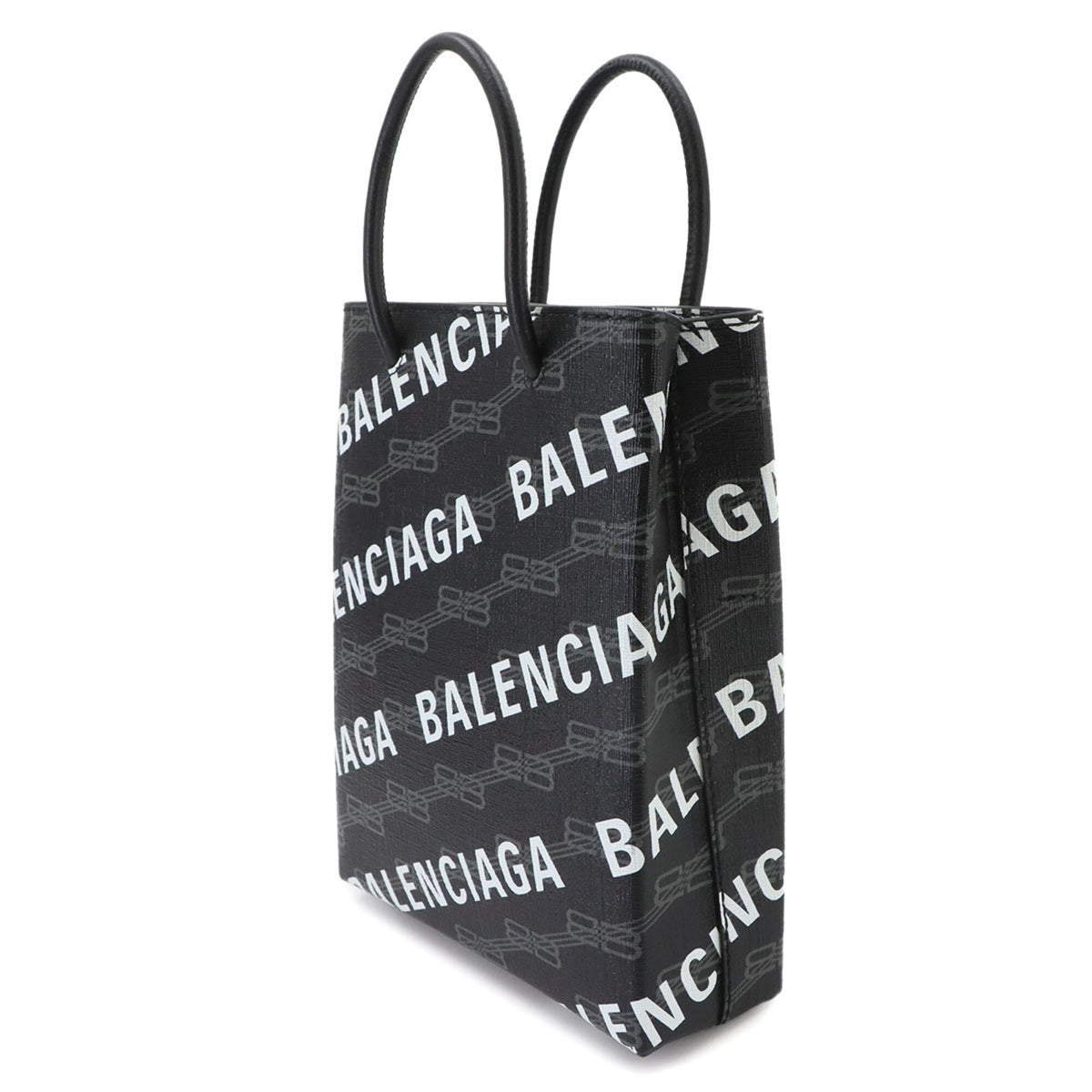 Balenciaga Black White Pvc Leather Handbag Shoulder Bag (Pre-Owned)