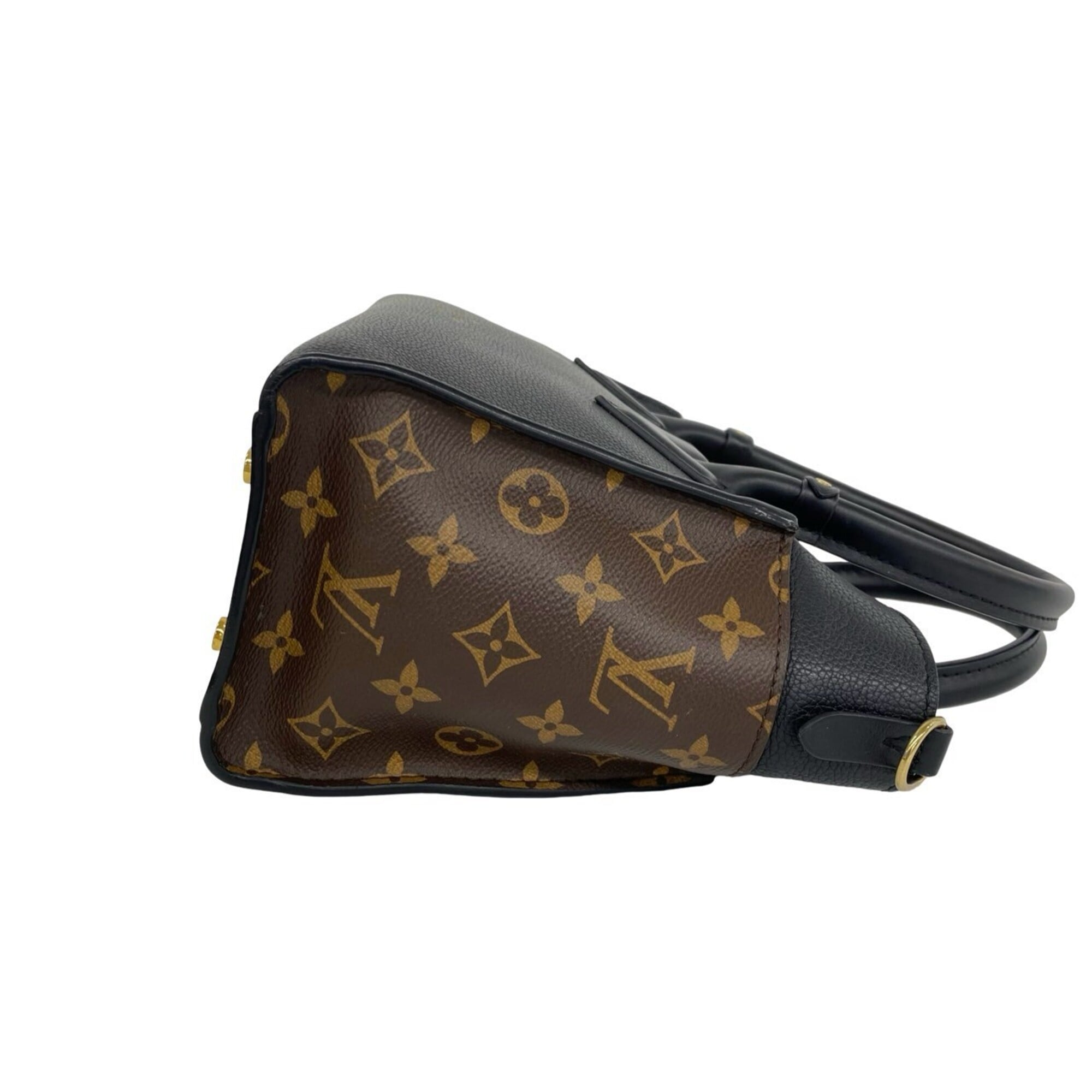 Louis Vuitton Black Brown Leather Pvc Handbag Shoulder Bag (Pre-Owned)