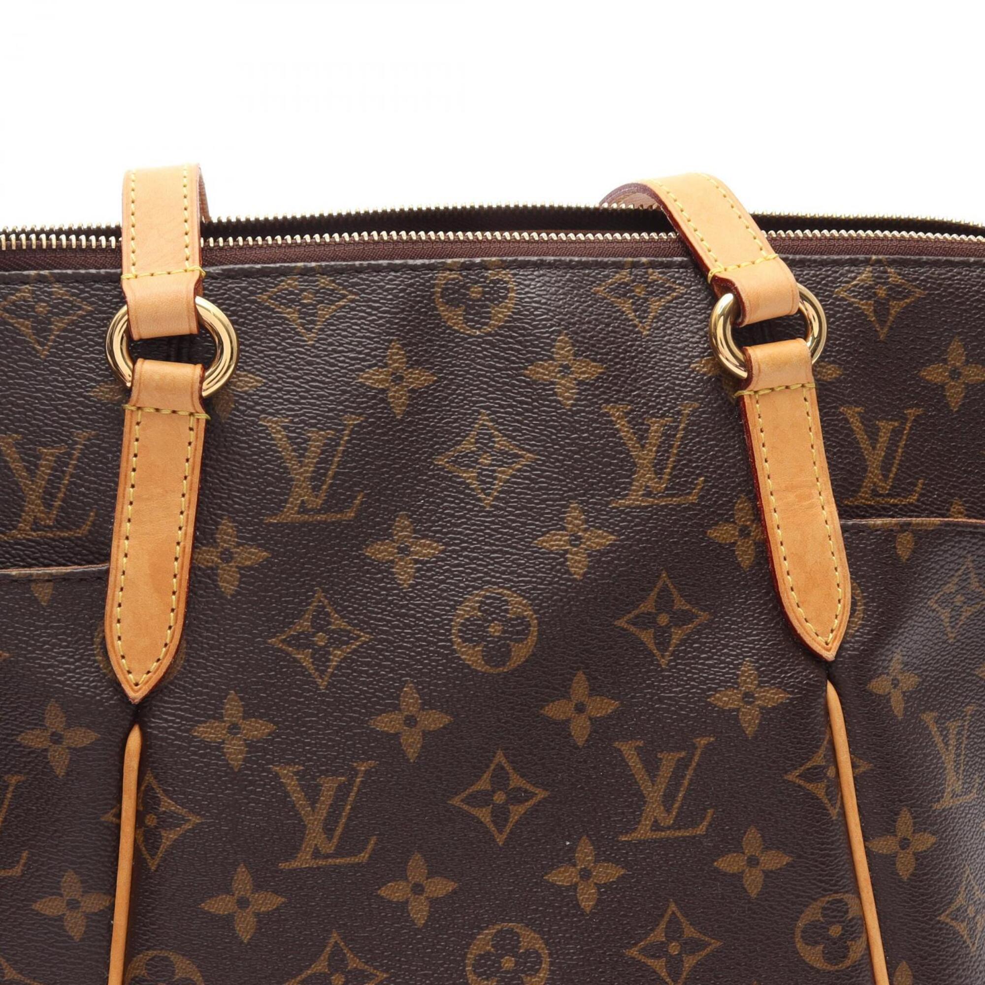 Louis Vuitton Brown Coated Canvas Leather Monogram Handbag Tote Bag (Pre-Owned)