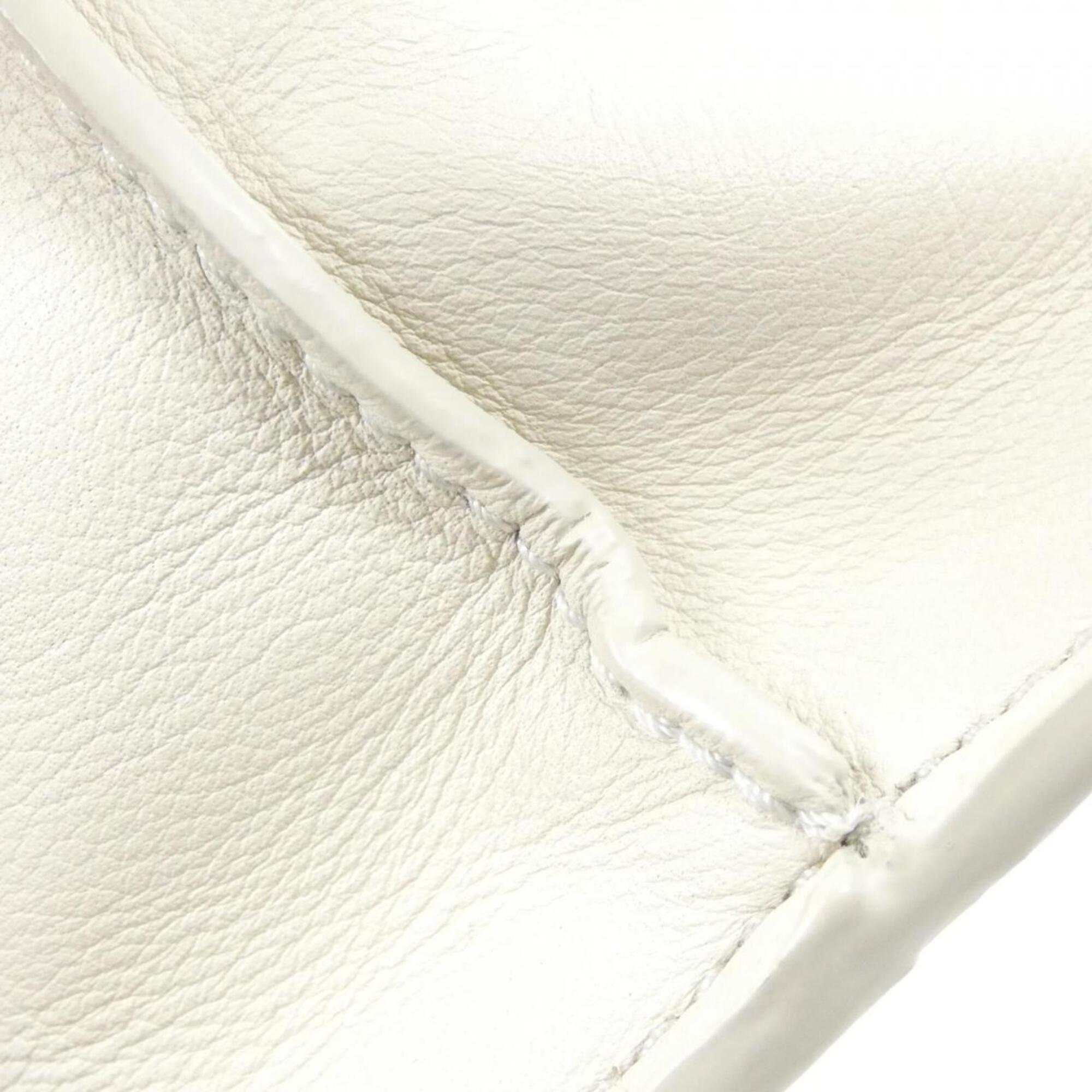 Loewe Flamenco Ivory White Leather Beach Bag Handbag (Pre-Owned)