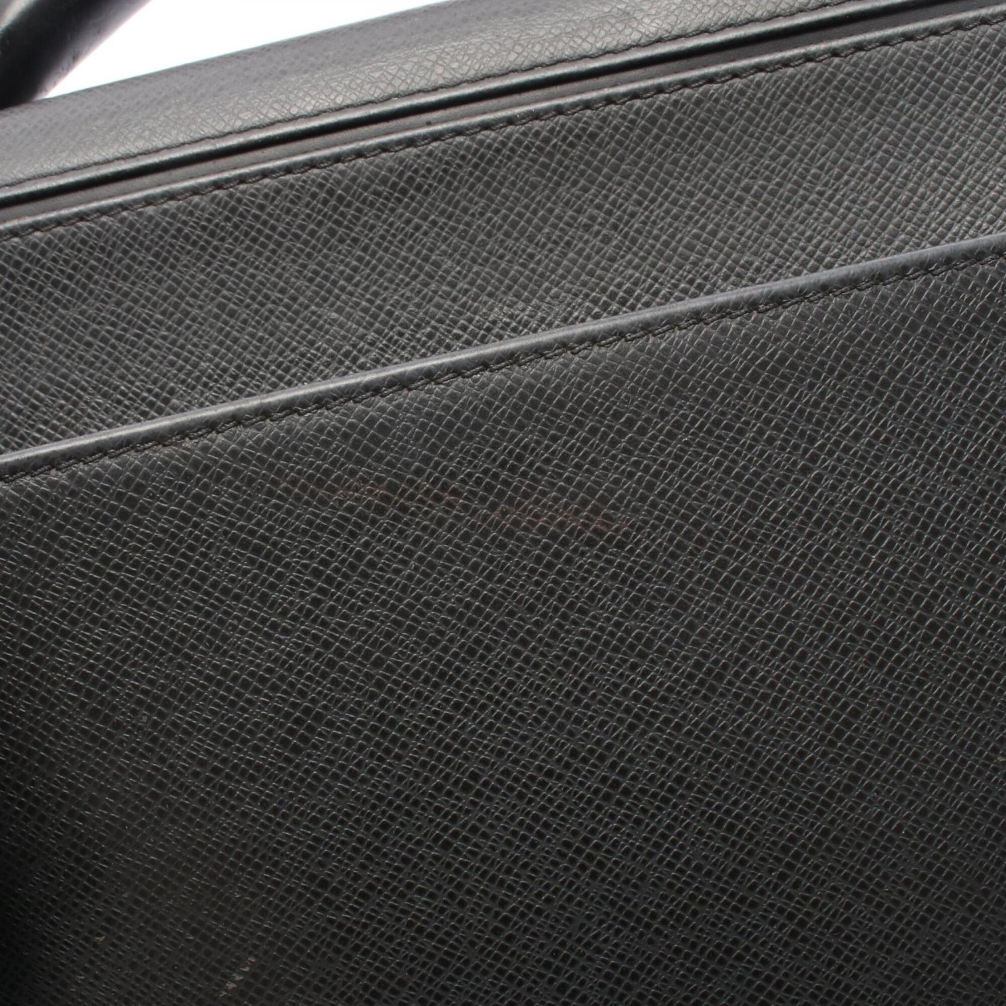 Louis Vuitton Ardoise Black Gray Taiga Leather Leather Handbag (Pre-Owned)