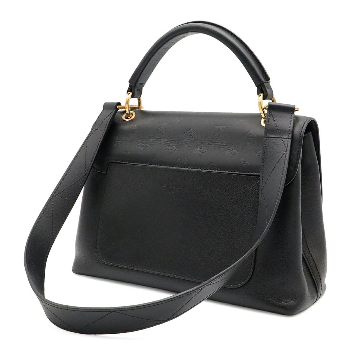 Louis Vuitton Black Noir Monogram Shadow Handbag Shoulder Bag (Pre-Owned)