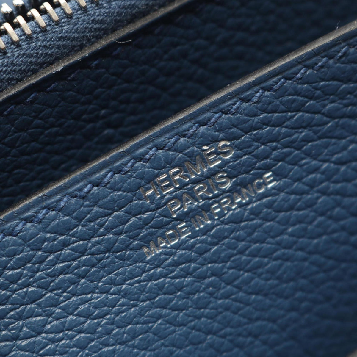 Hermes Blue Leather Handbag Shoulder Bag (Pre-Owned)