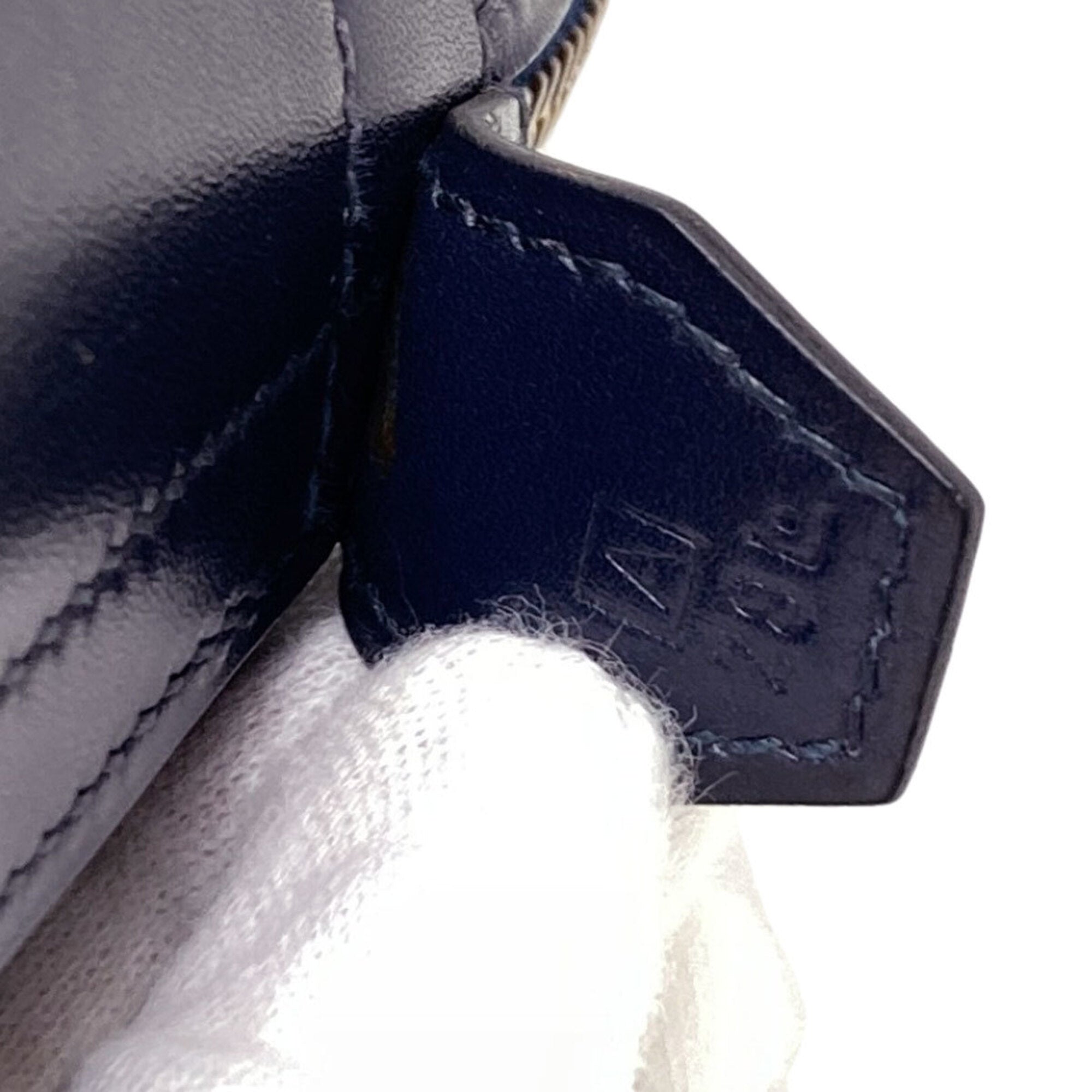 Hermes Dark Blue Box Calf Leather Handbag (Pre-Owned)