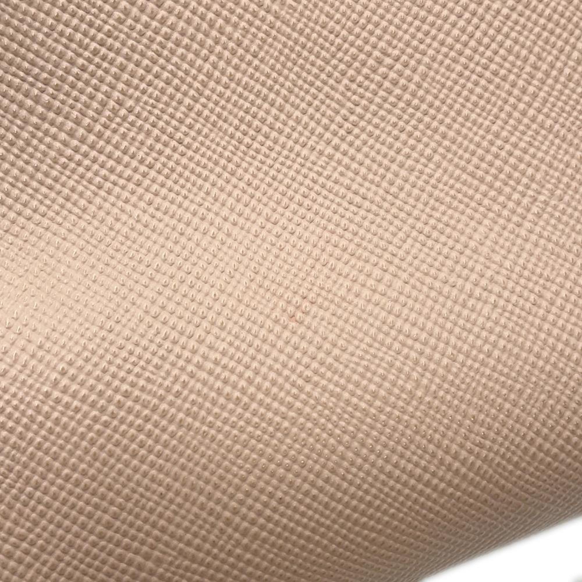 Prada Pink Beige Leather Handbag Tote Bag (Pre-Owned)