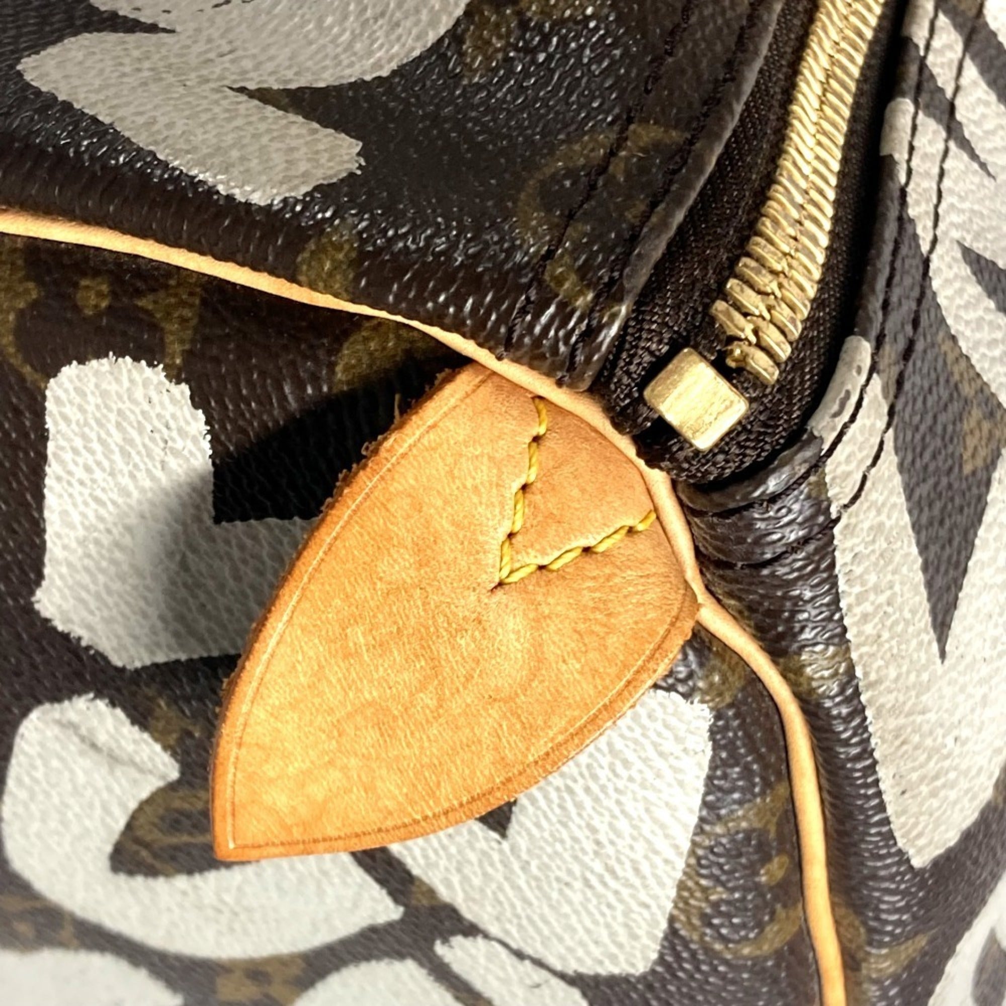 Louis Vuitton Brown Monogram White Monogram Graffiti Boston Bag (Pre-Owned)