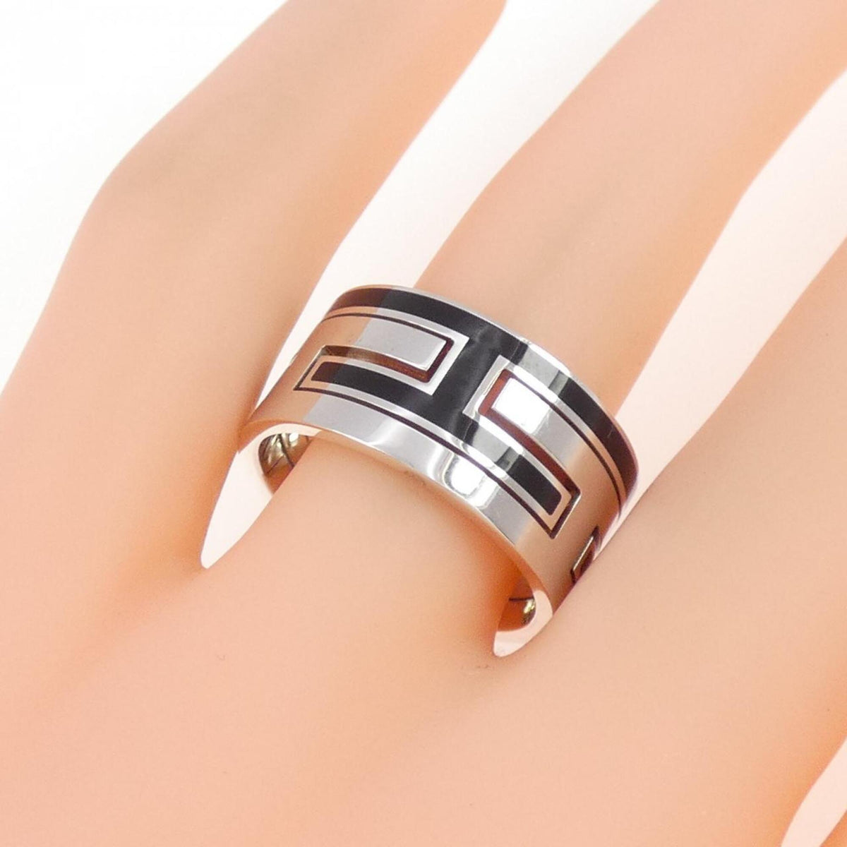 Hermes Silver Silver 925 Band Ring (Pre-Owned)