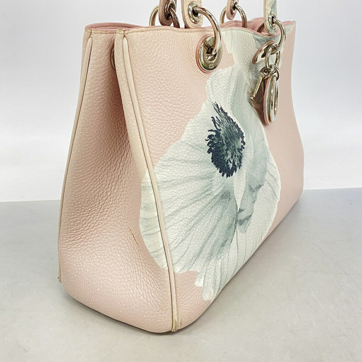 Christian Dior Gray Pink Leather Handbag (Pre-Owned)